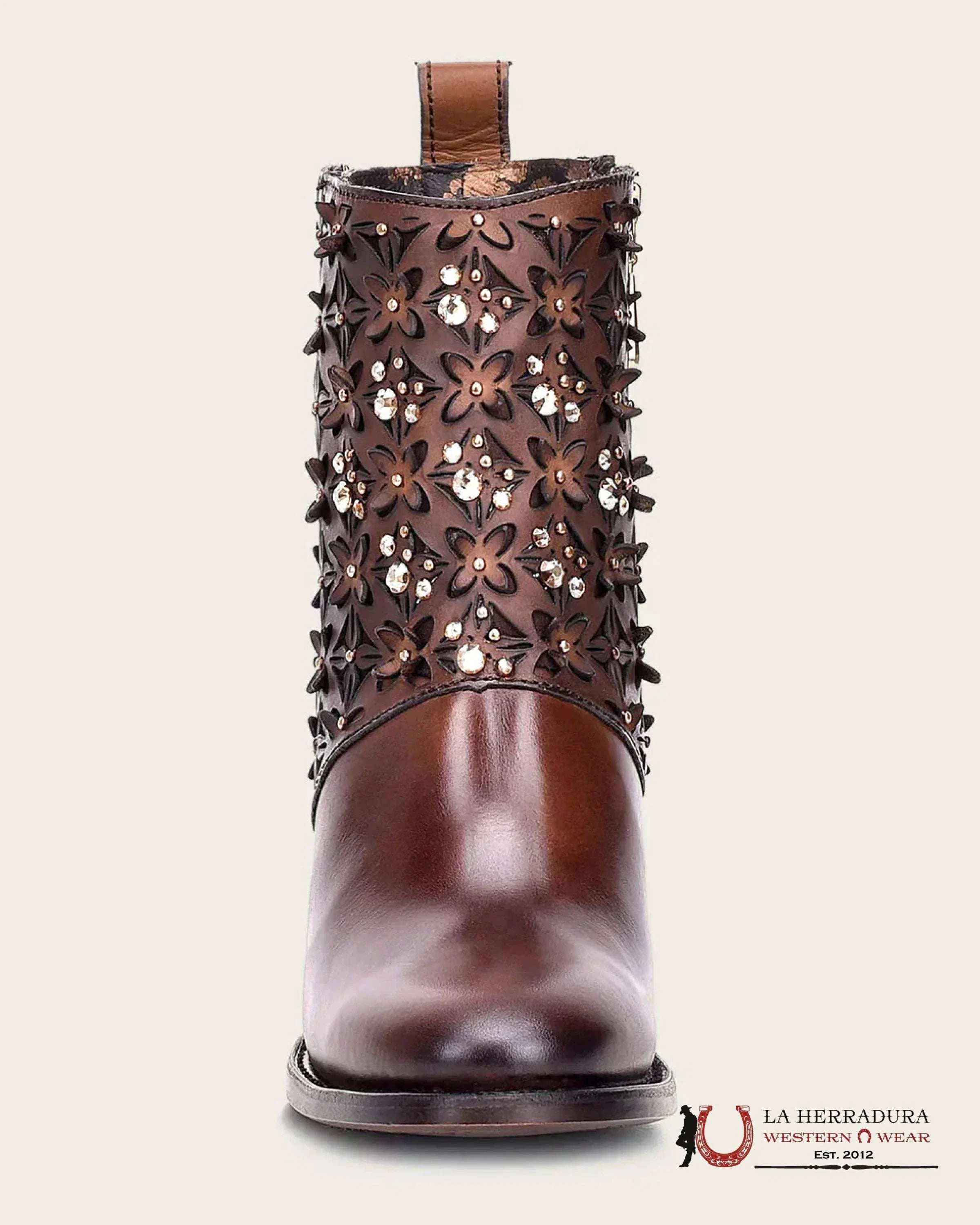 Botin Cuadra RES MORONI MOKA LASER CRISTALS ROUND TOE BOTAS MUJERES
