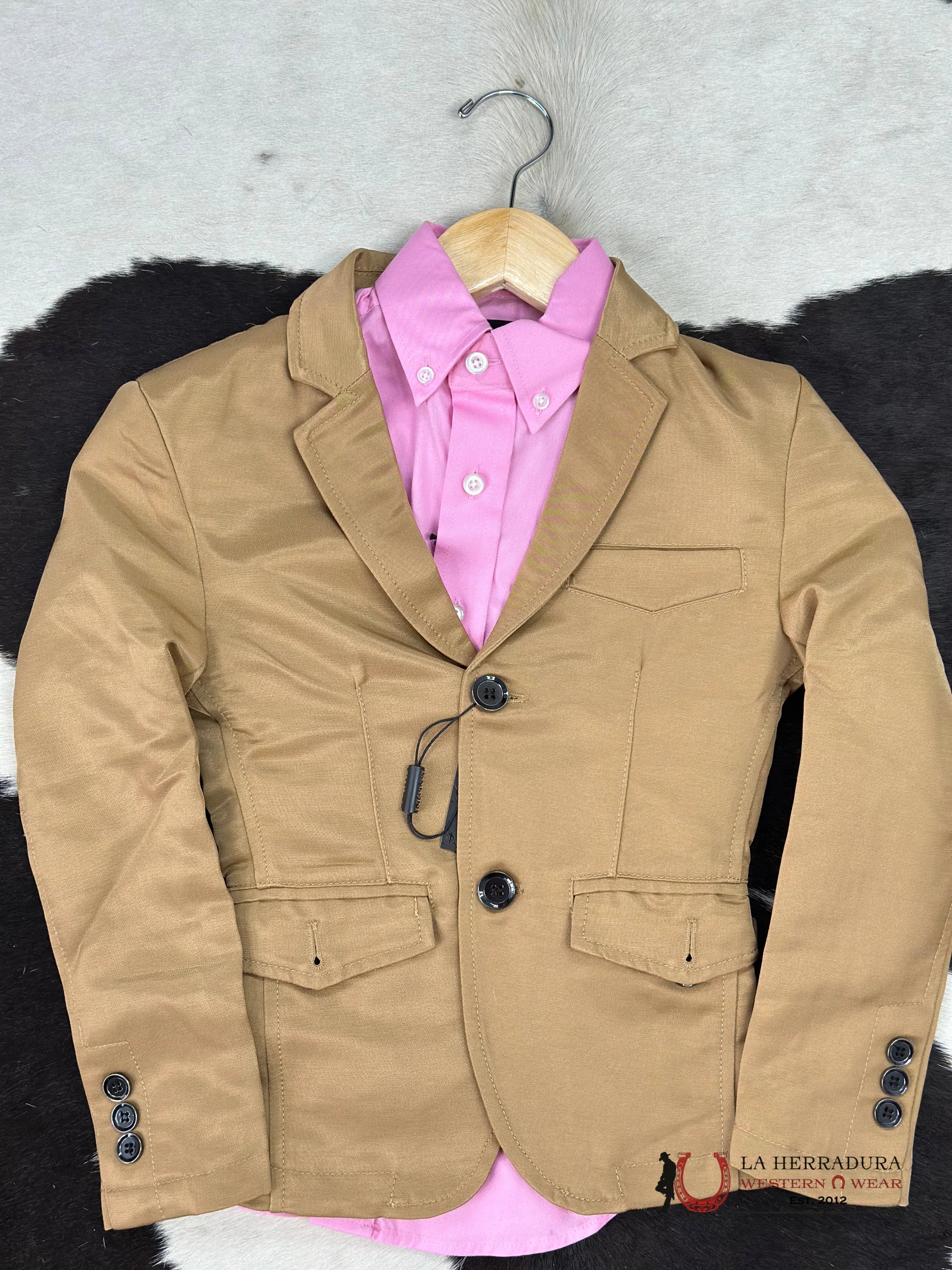 Boys Camel Smooth Liso Blazer Niños