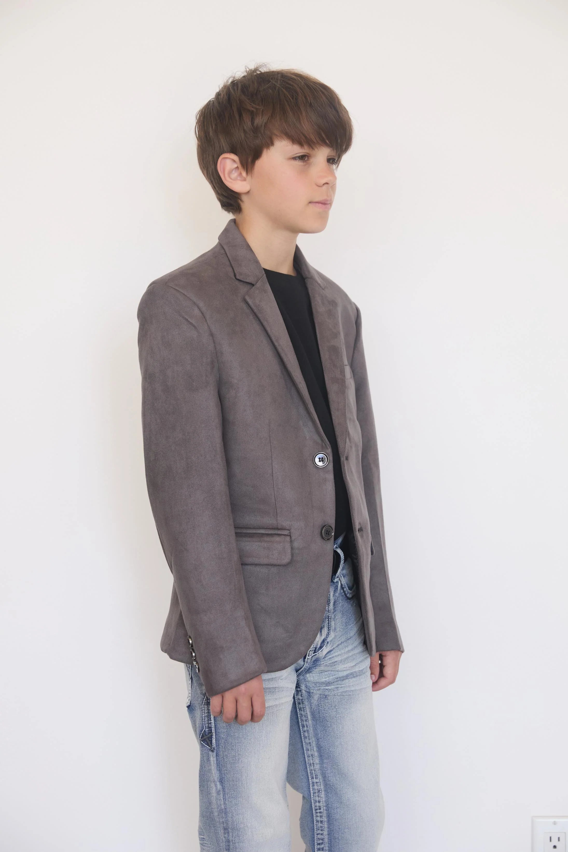 BOYS PLATINI GAMUZA GREY BLAZER- BLK8861