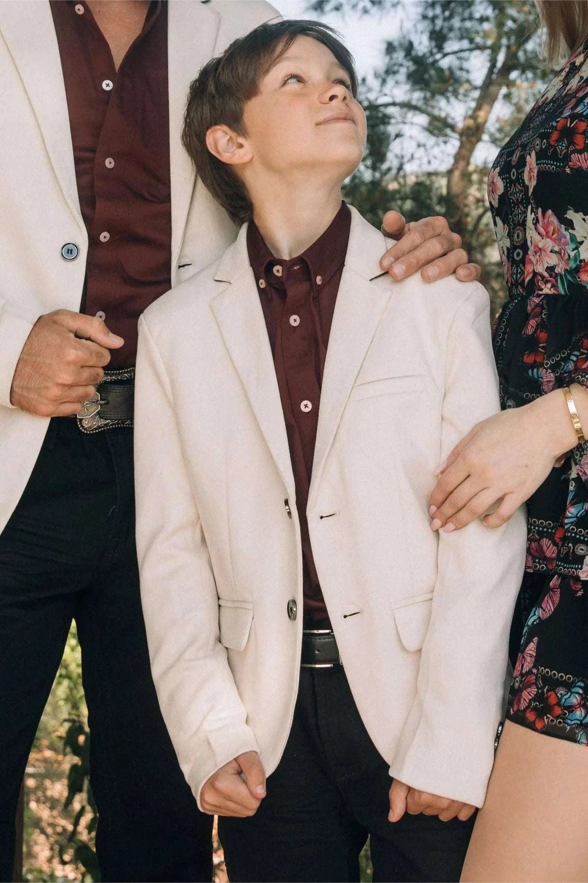 BOYS PLATINI GAMUZA OFF WHITE BLAZER-BLK9590 Laherradurawwnc.com