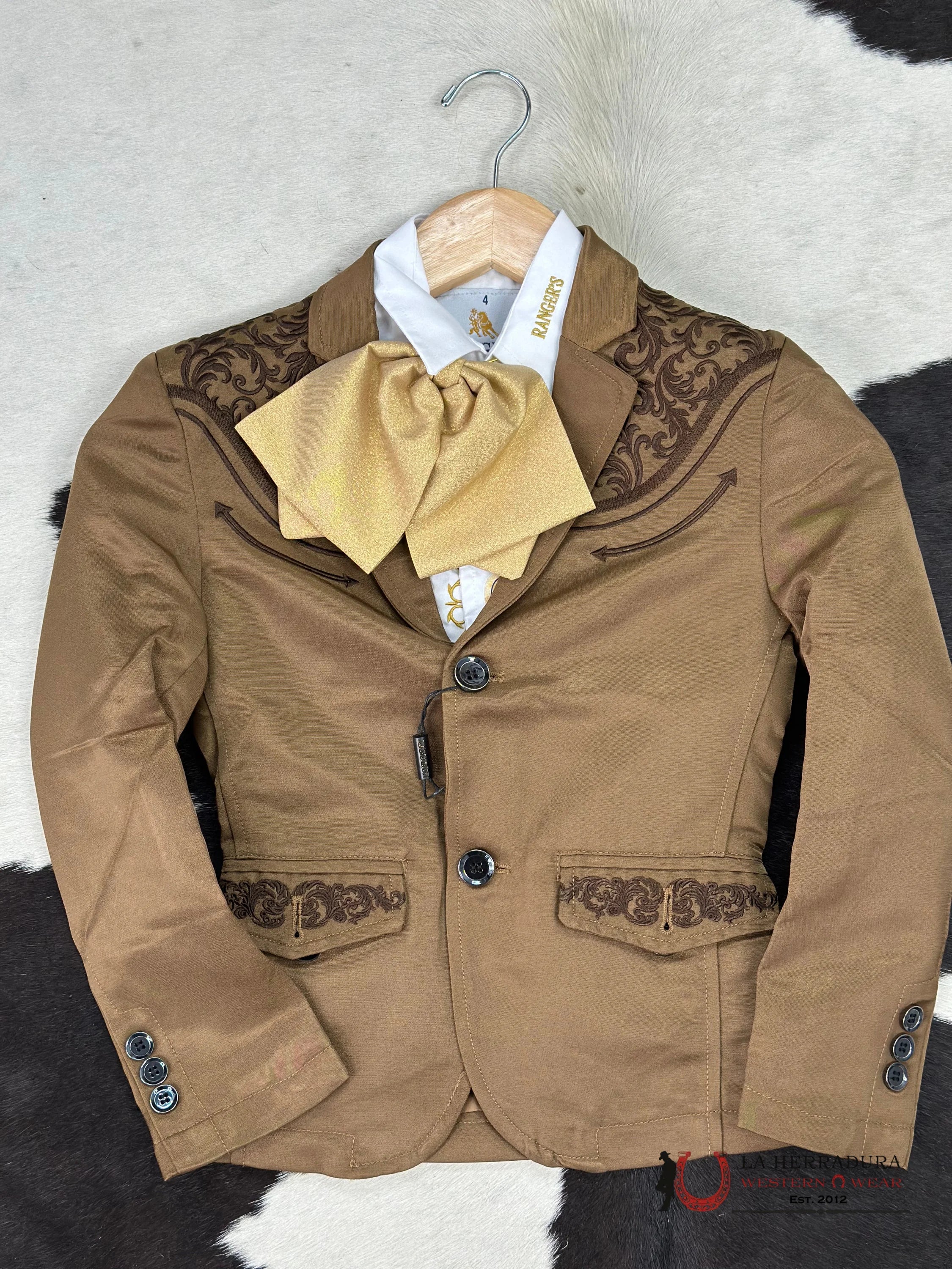 Boys Mustard Embroidered Bordado Blazer Niños