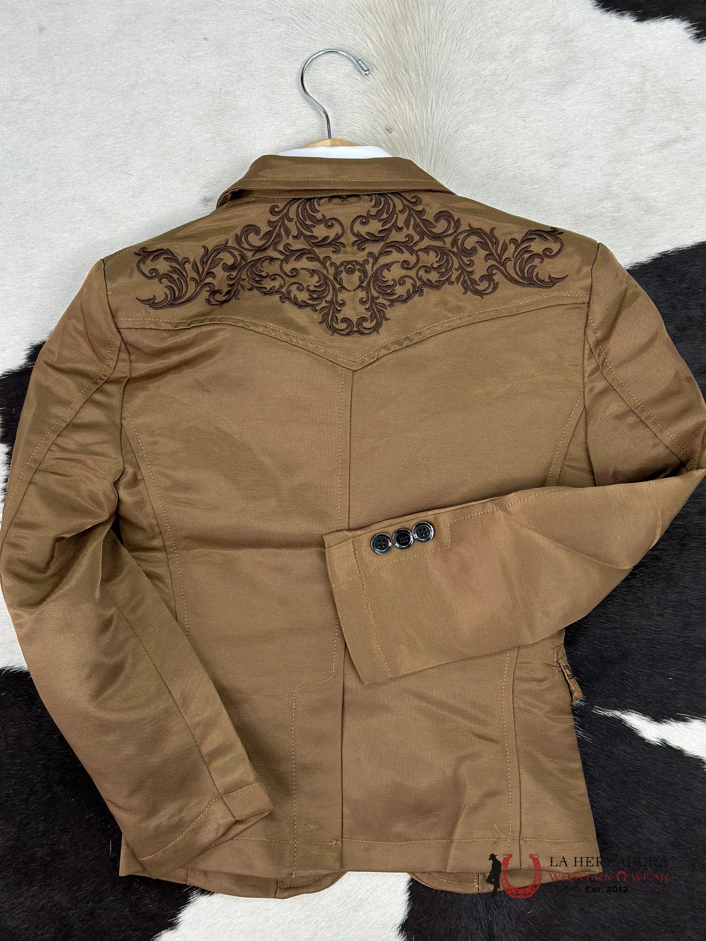 Boys Mustard Embroidered Bordado Blazer Niños