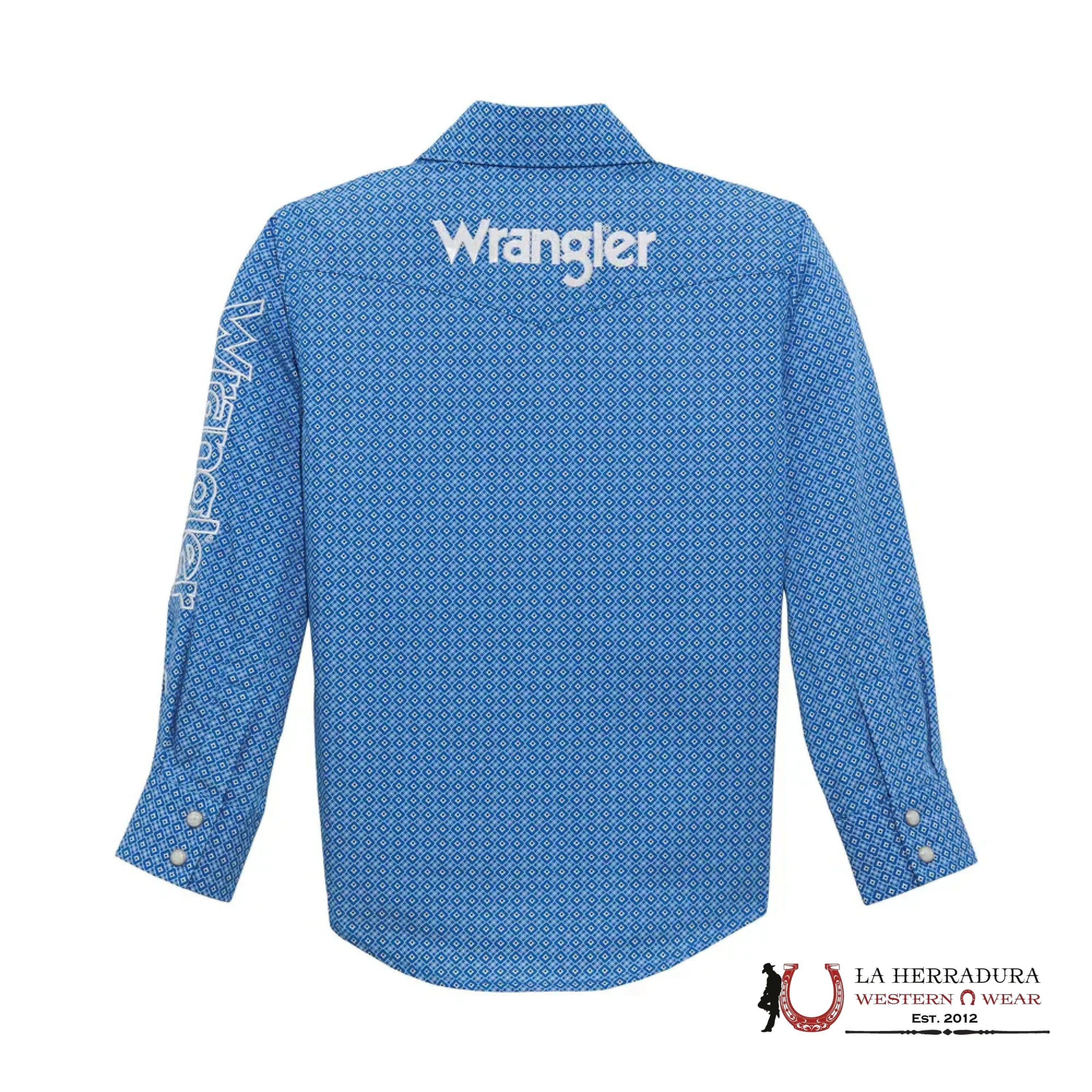 BOY’S WRANGLER RUST LONG SLEEVE SHIRT BLUE 112365841 NIÑOS