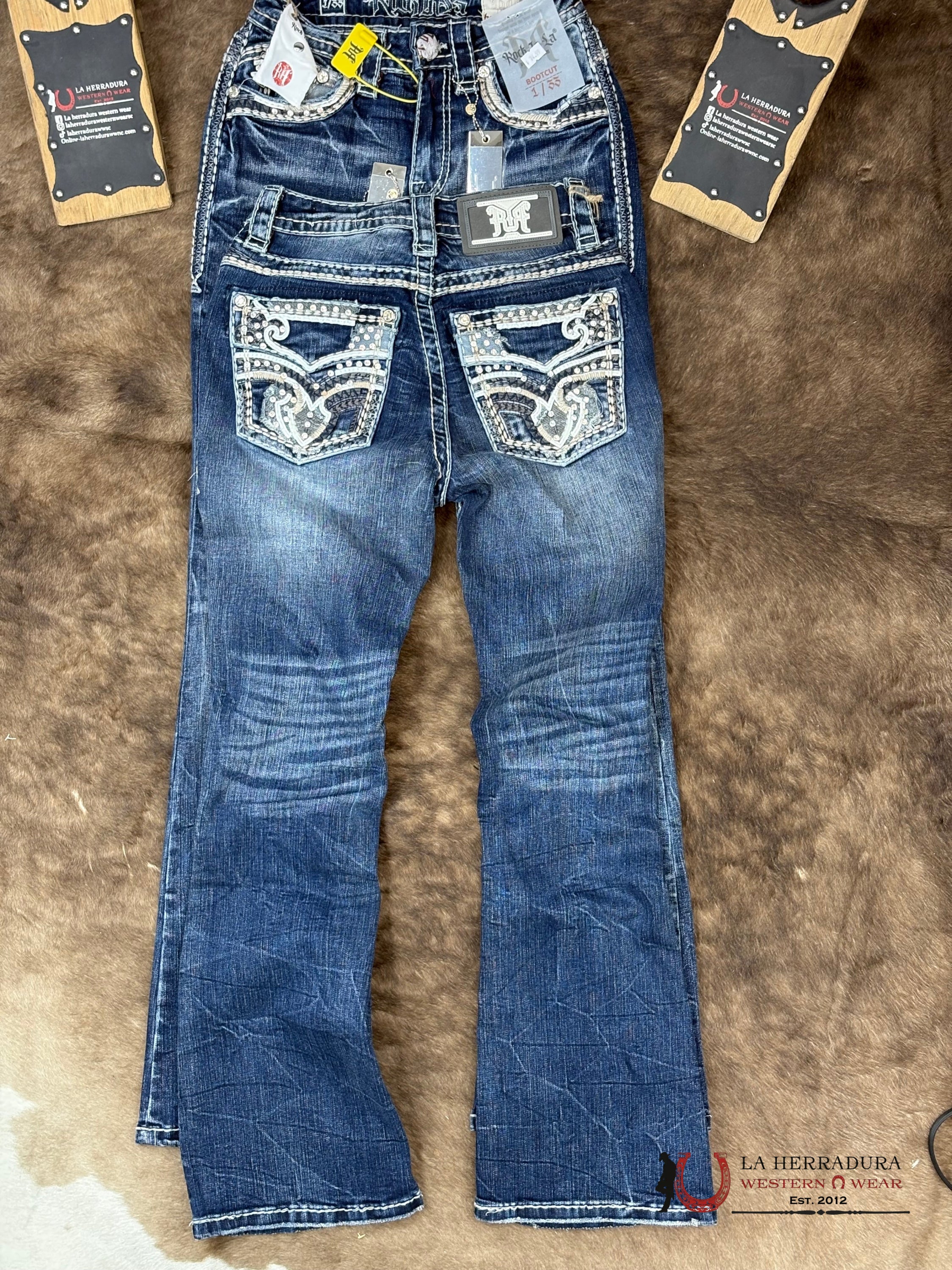 Brianna Rock In La Bookcut Dark Wash Jean ROPA MUJERES