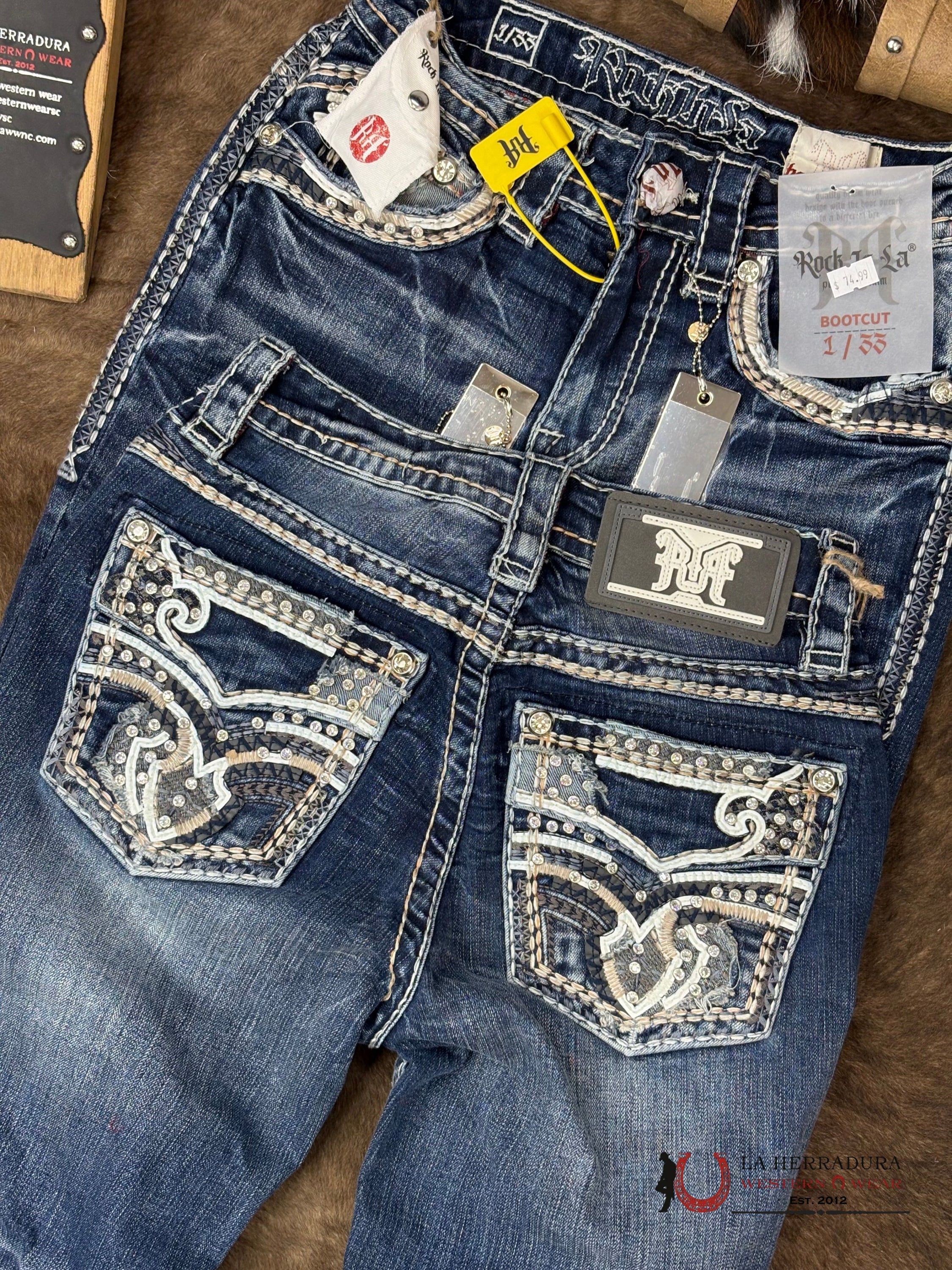 Brianna Rock In La Bookcut Dark Wash Jean ROPA MUJERES