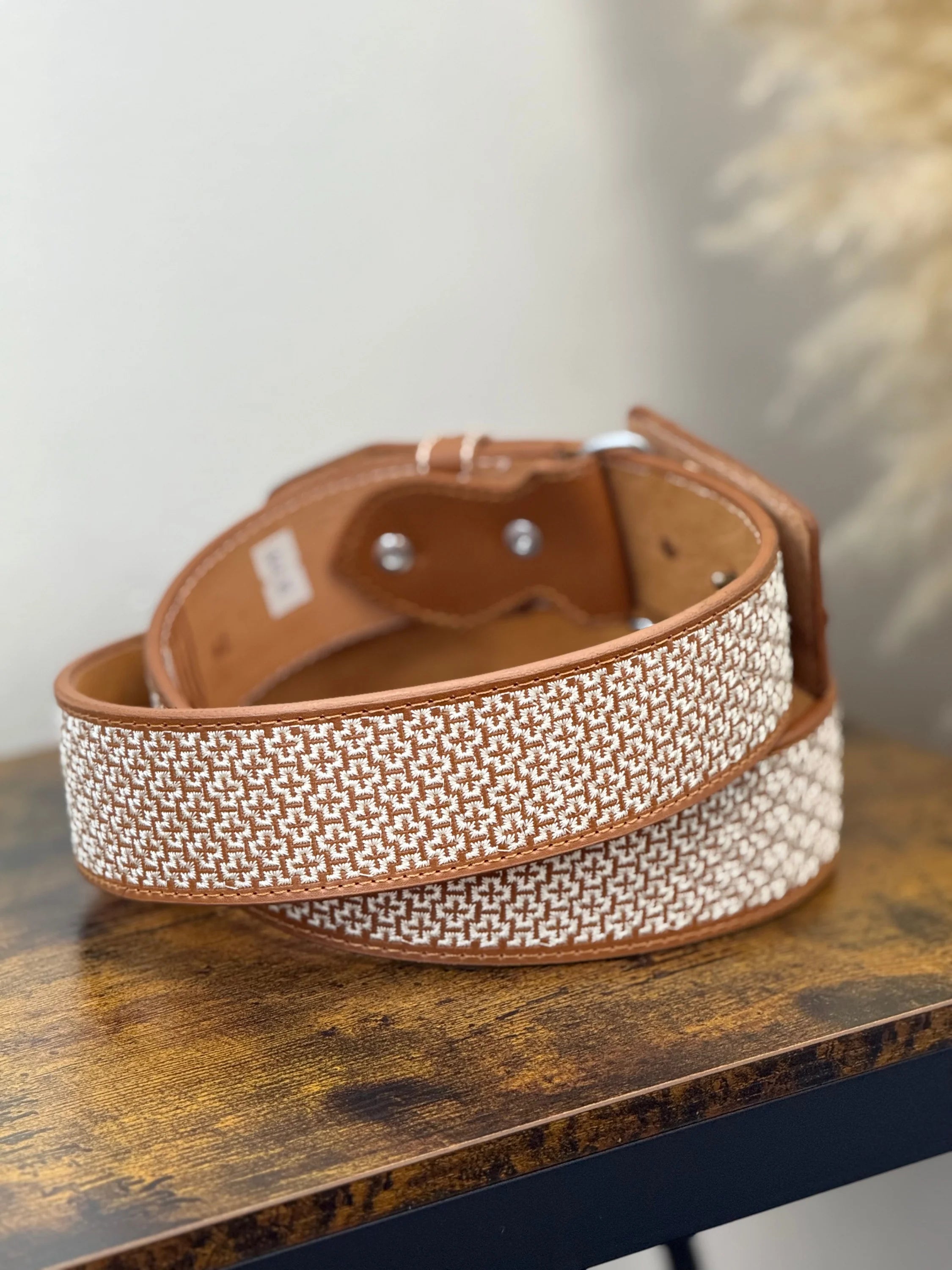 BROWN CROSS EMBROIDERED MEN BELT CINTURONES HOMBRES