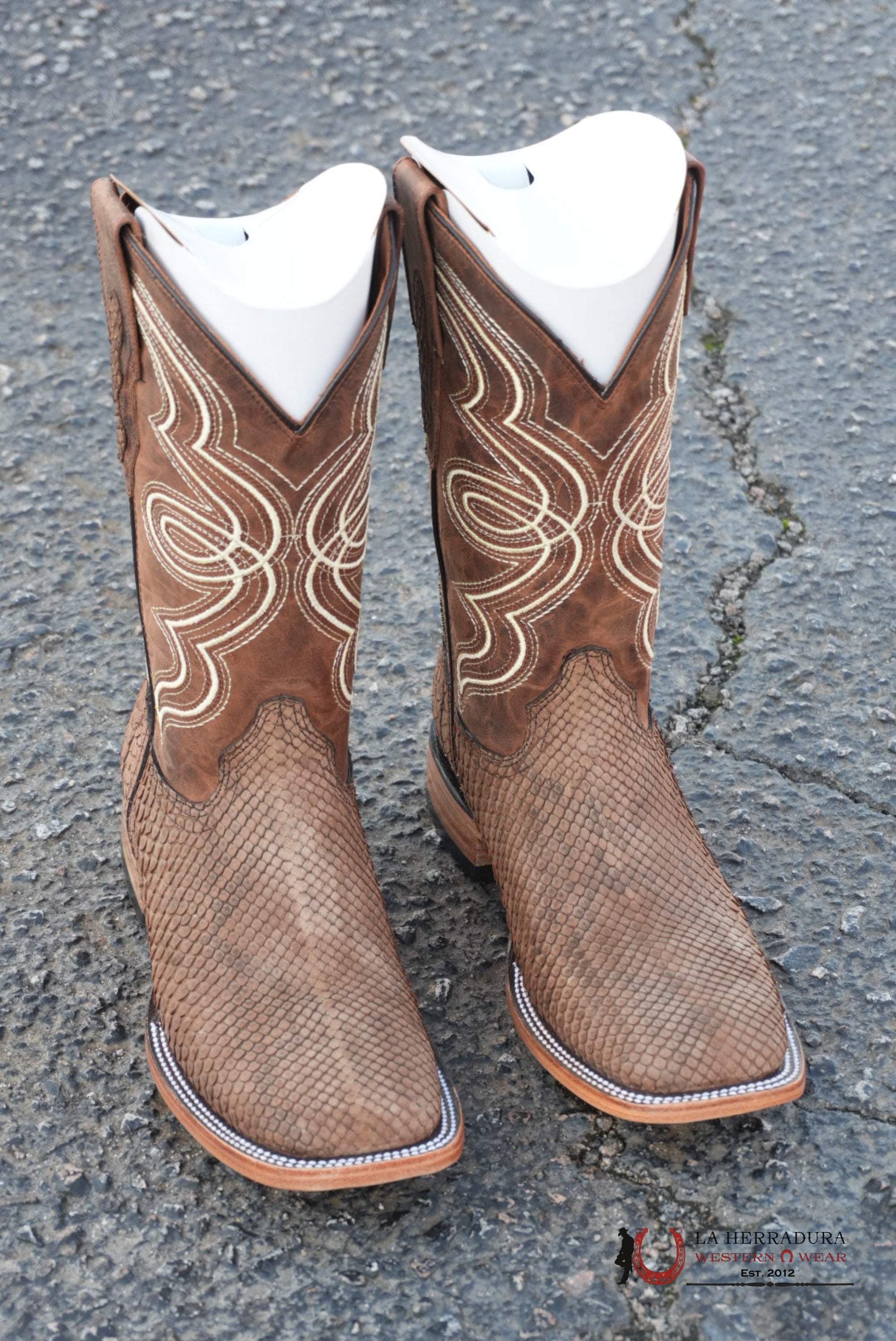 BuckShot Python Tamarindo Belly Square Toe Boot BOTAS HOMBRES