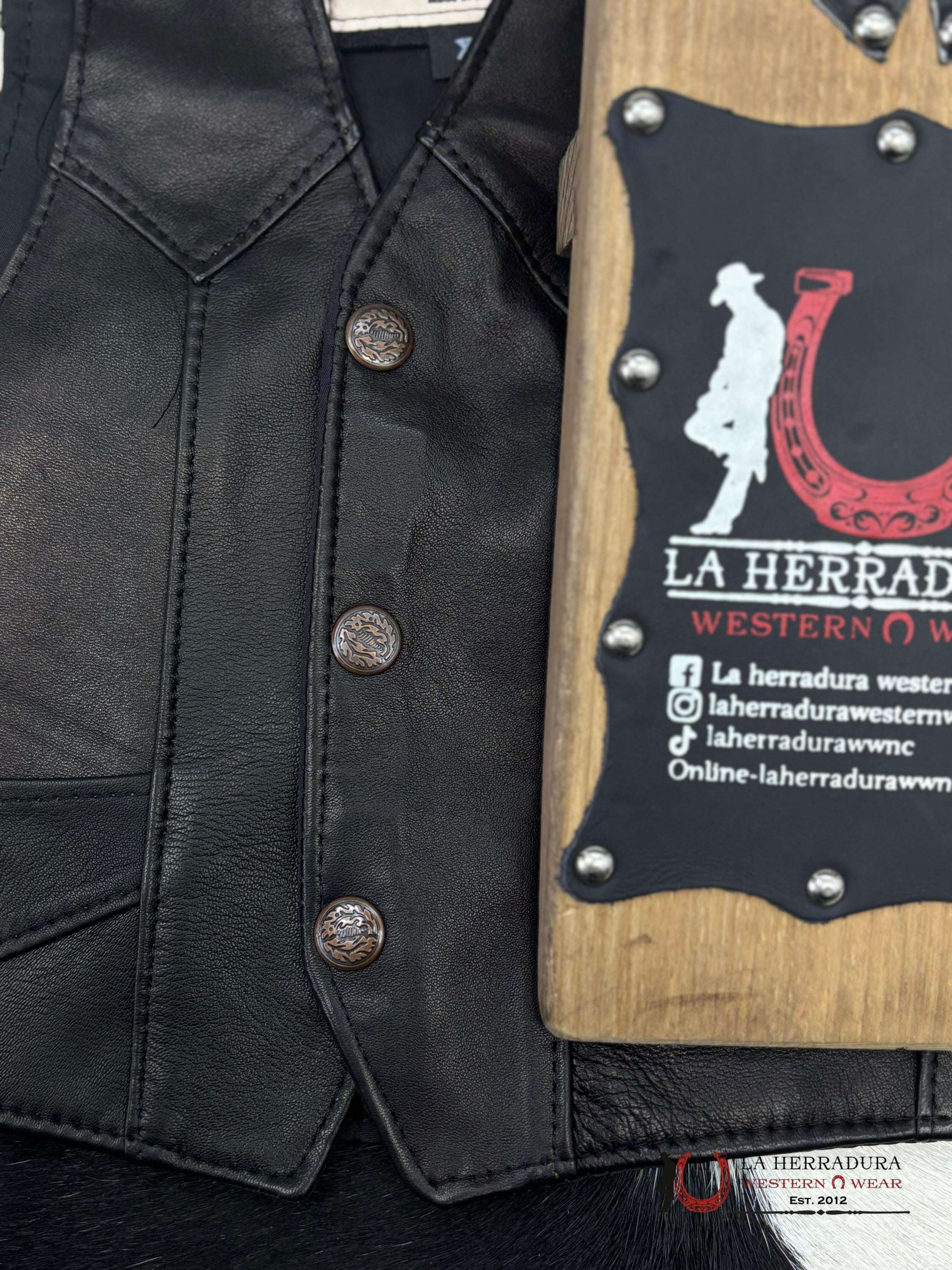 Bull Genuine Leather Kids Vest Black Niños