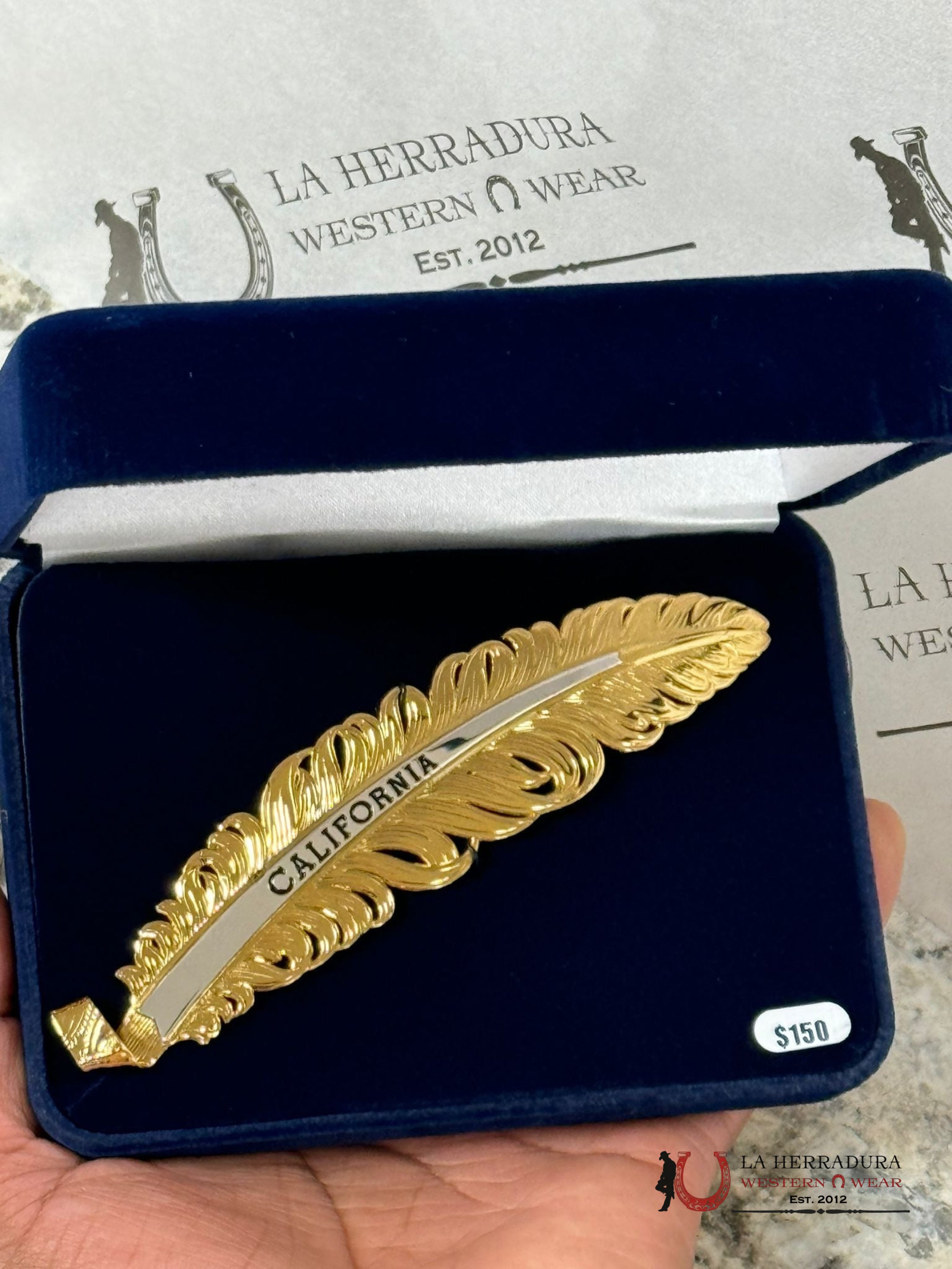 Montana Hat Feather Dorado California Accesorios