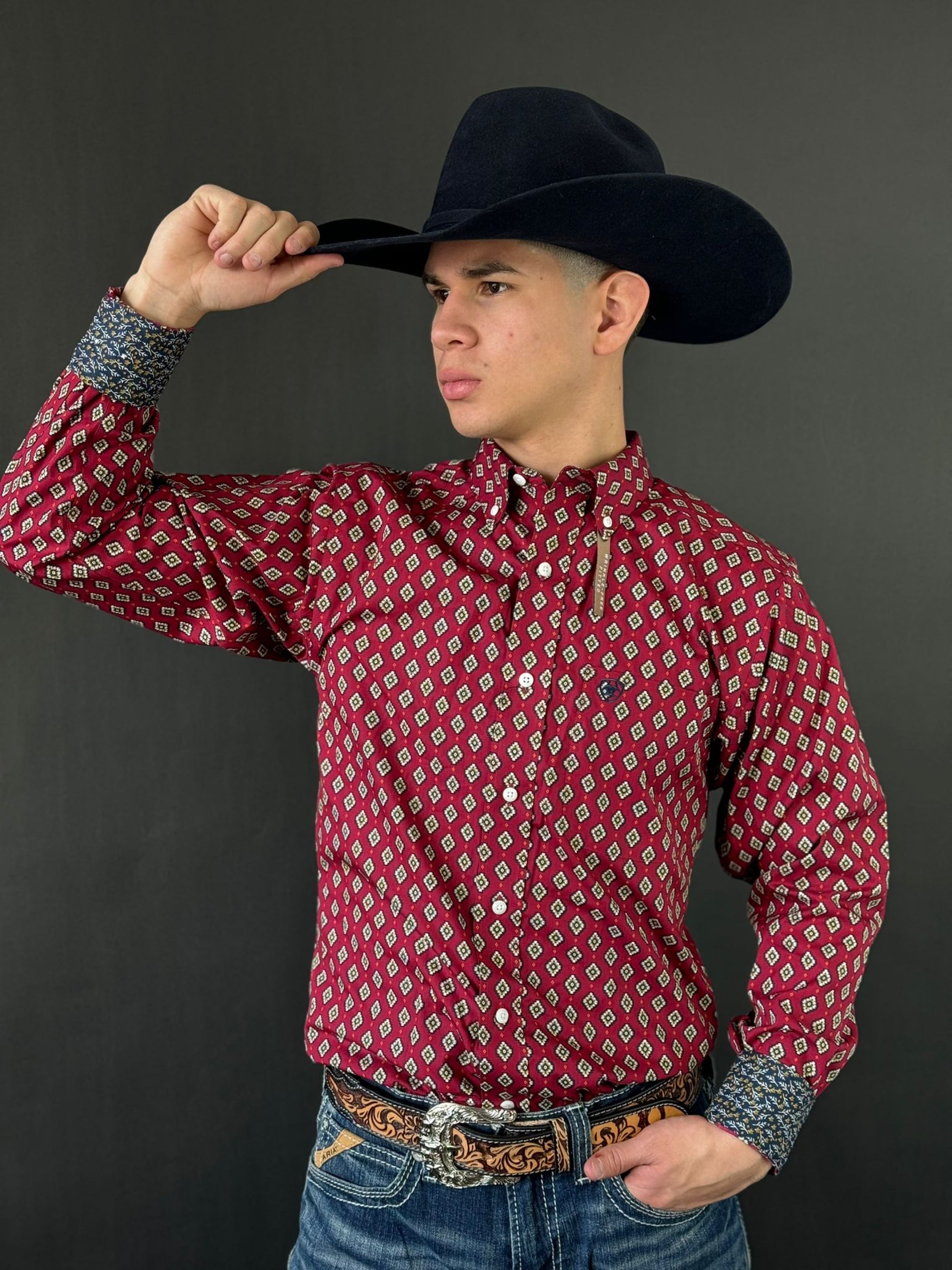 Camisa Ariat Fitted Kyler Biking Red Ropa Hombres