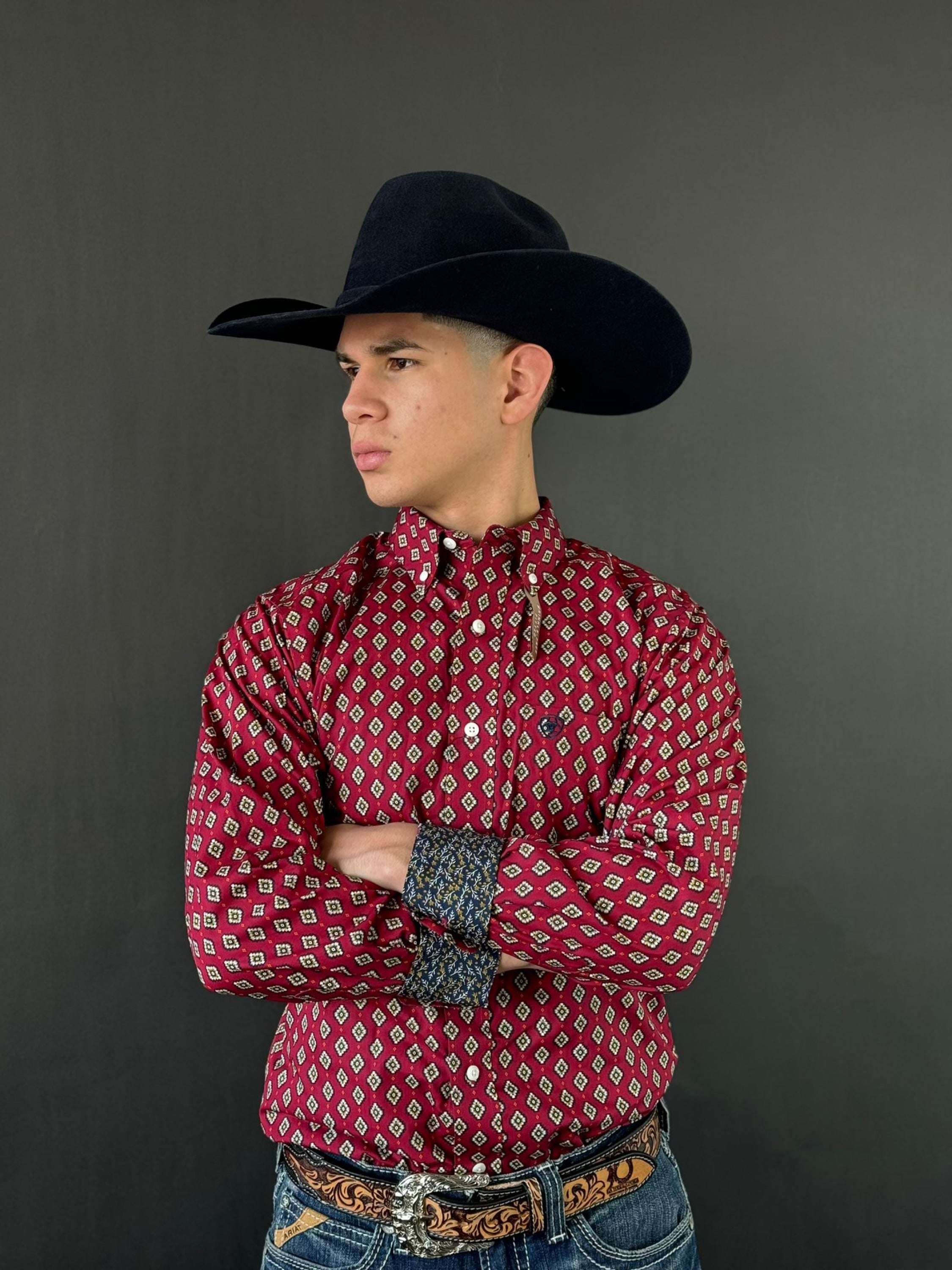 Camisa Ariat Fitted Kyler Biking Red Ropa Hombres