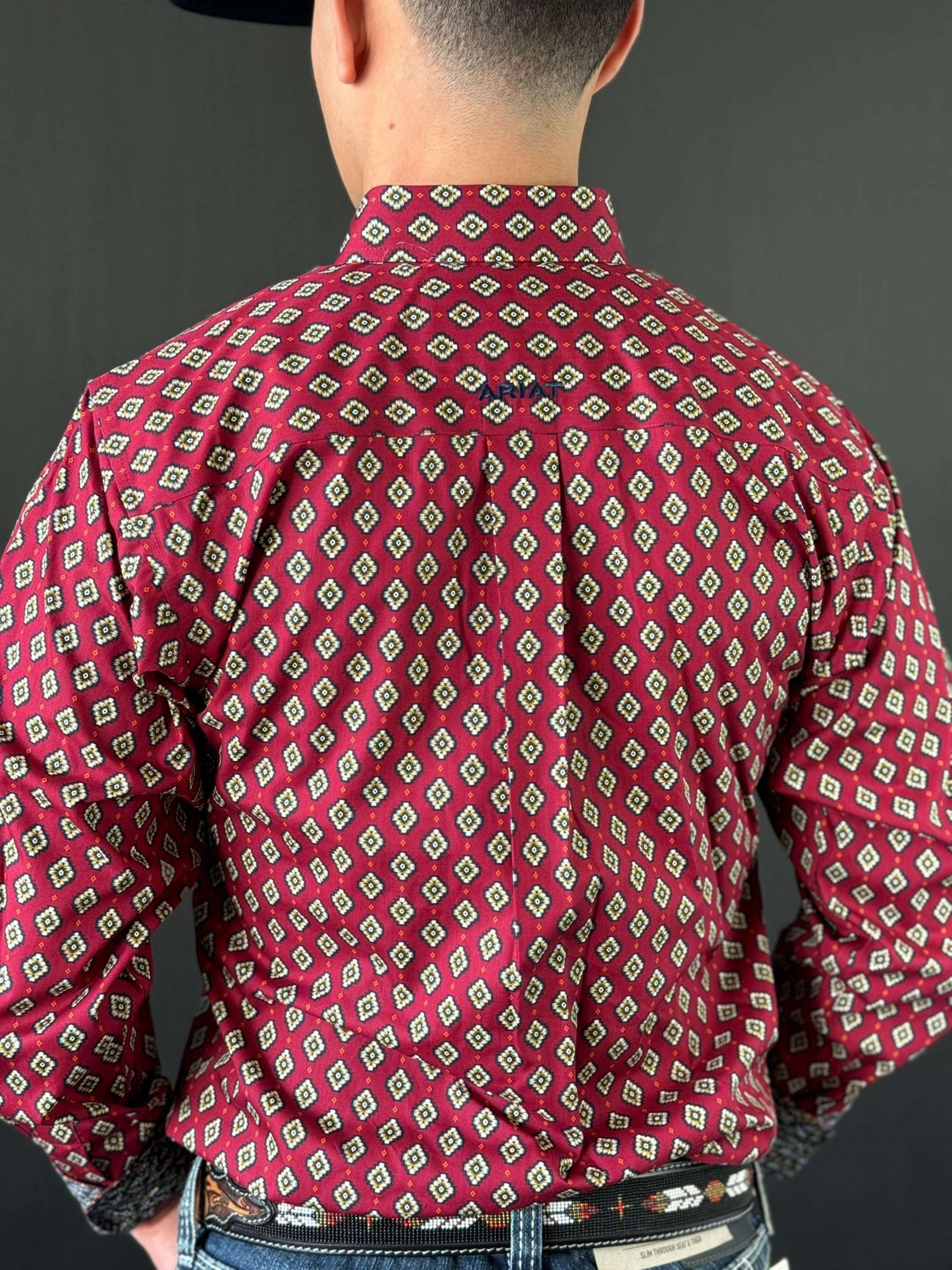 Camisa Ariat Fitted Kyler Biking Red Ropa Hombres
