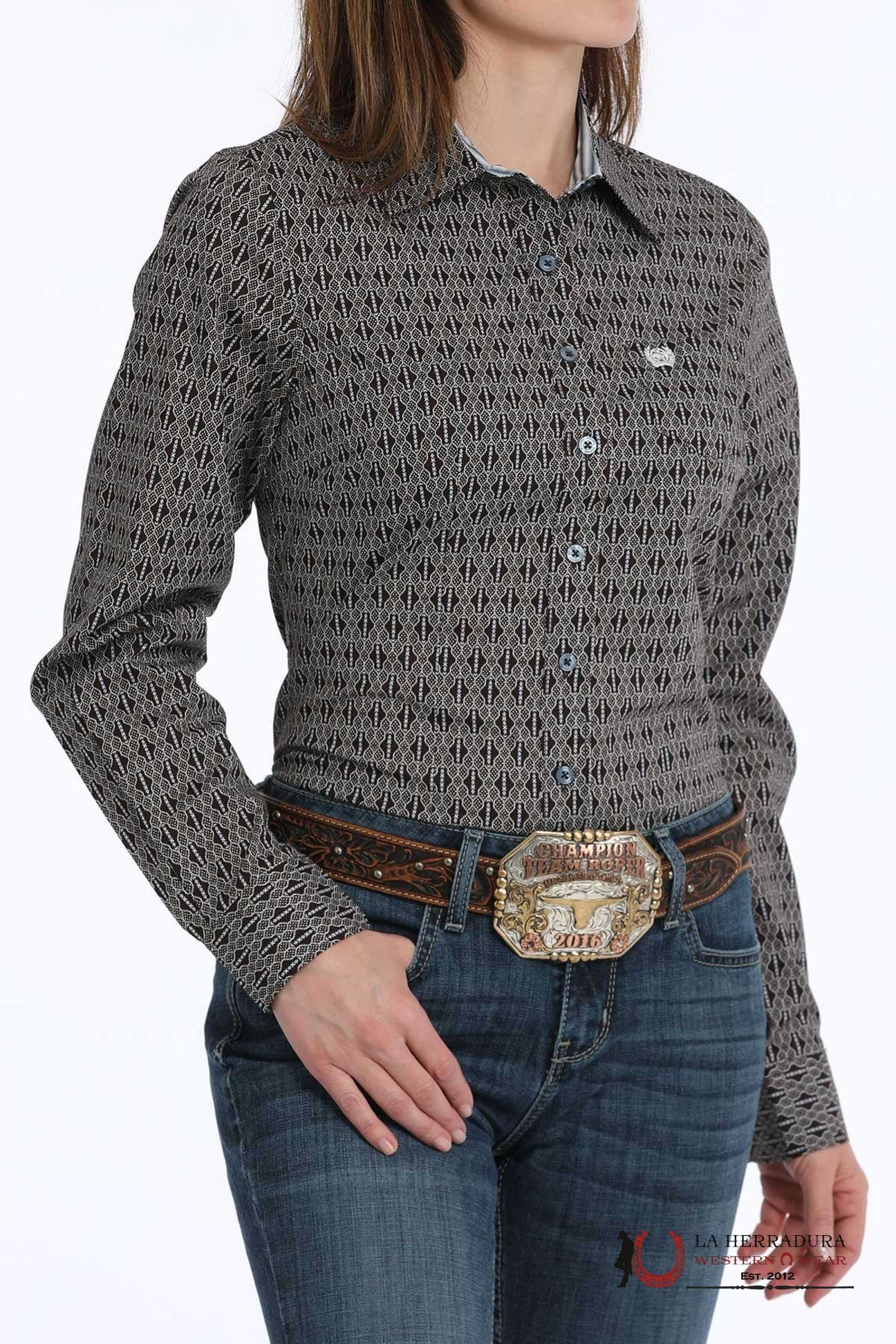 CAMISA PARA MUJERES CINCH BROWN MSW9164229 ROPA MUJERES