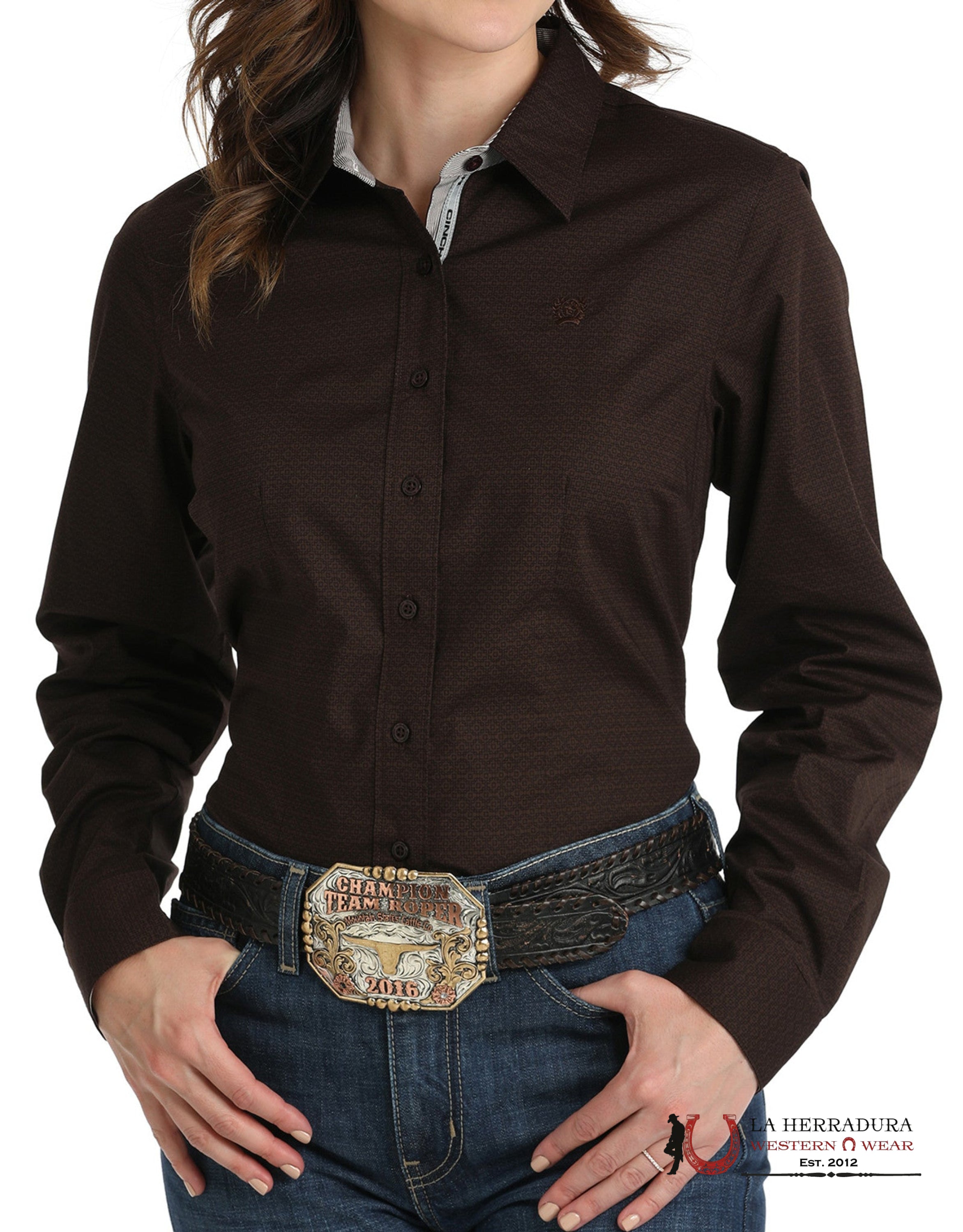 CAMISA PARA MUJERES CINCH BROWN MSW9165056 ROPA MUJERES