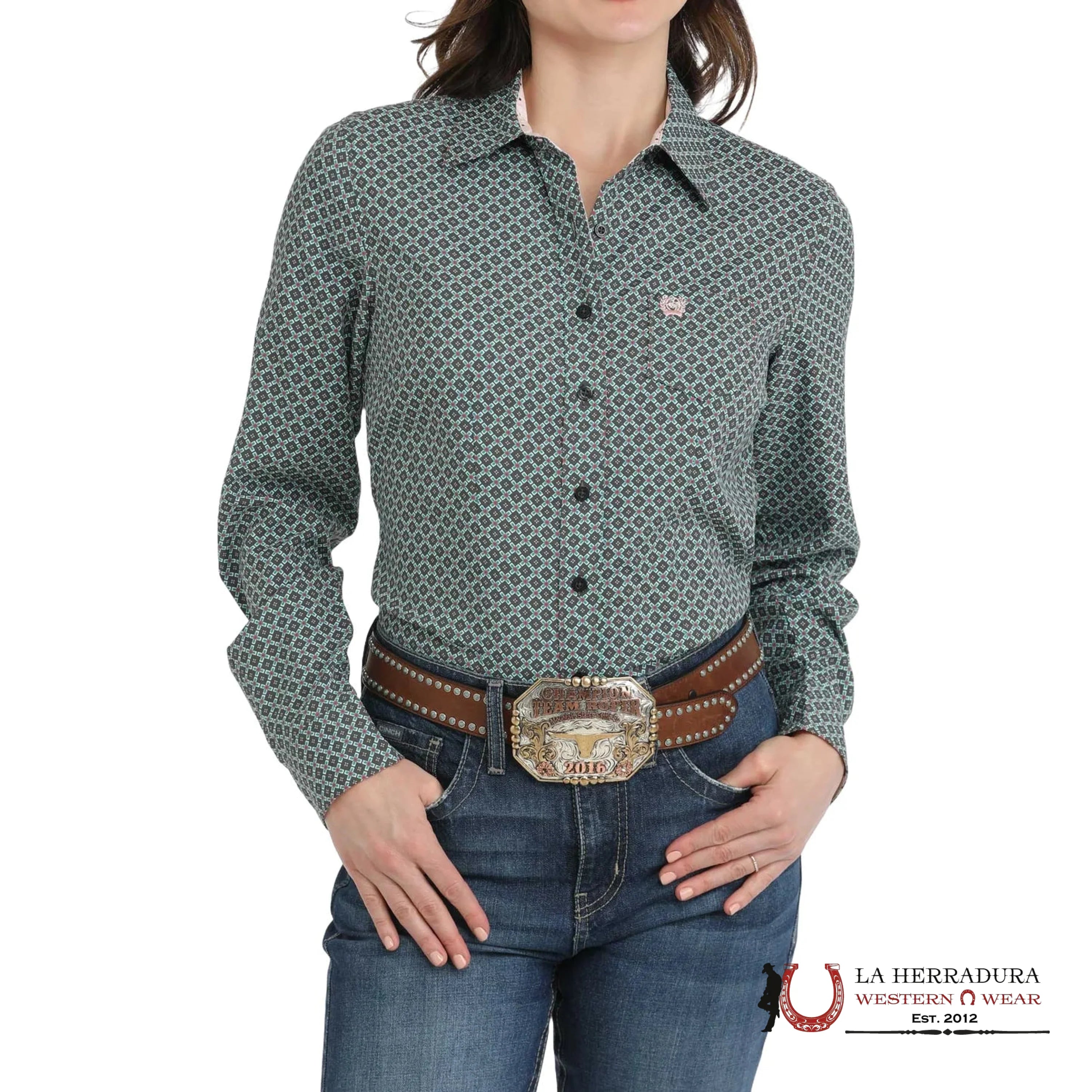 CAMISA PARA MUJERES CINCH Gray Snap Down Western Shirt MSW9164240 ROPA MUJERES