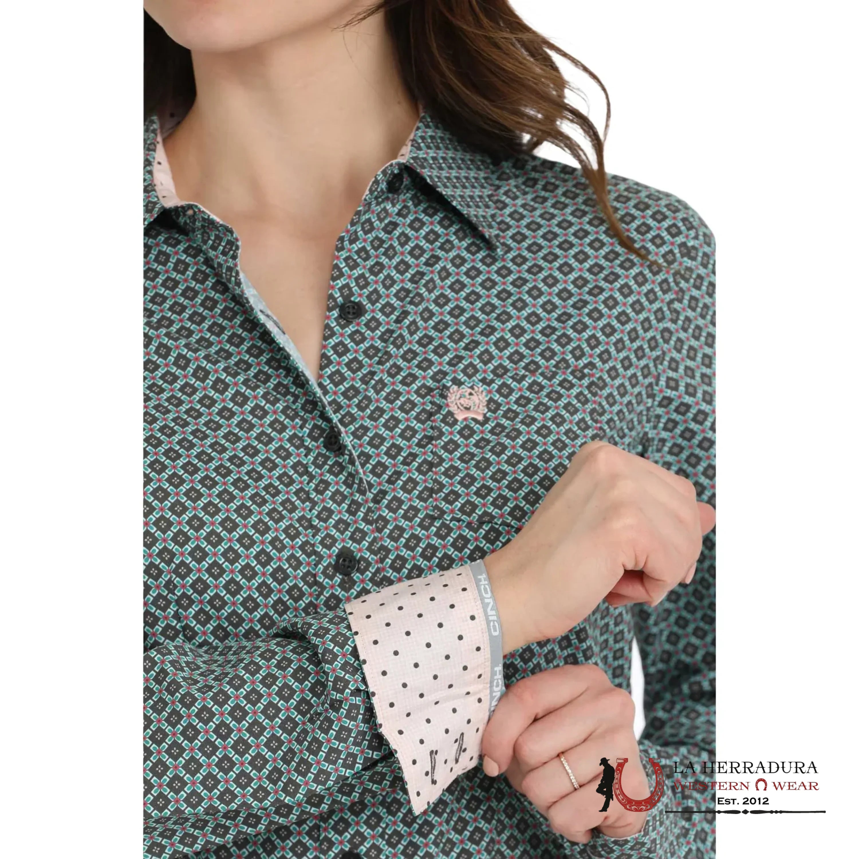 CAMISA PARA MUJERES CINCH Gray Snap Down Western Shirt MSW9164240 ROPA MUJERES