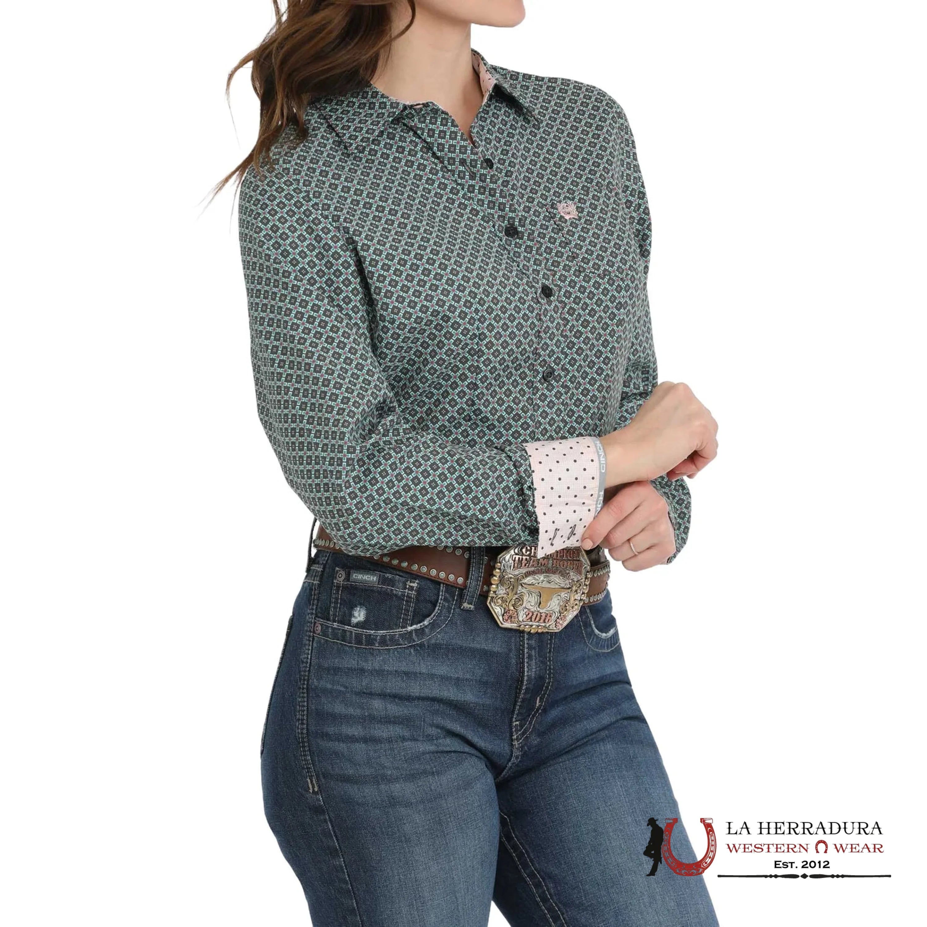 CAMISA PARA MUJERES CINCH Gray Snap Down Western Shirt MSW9164240 ROPA MUJERES