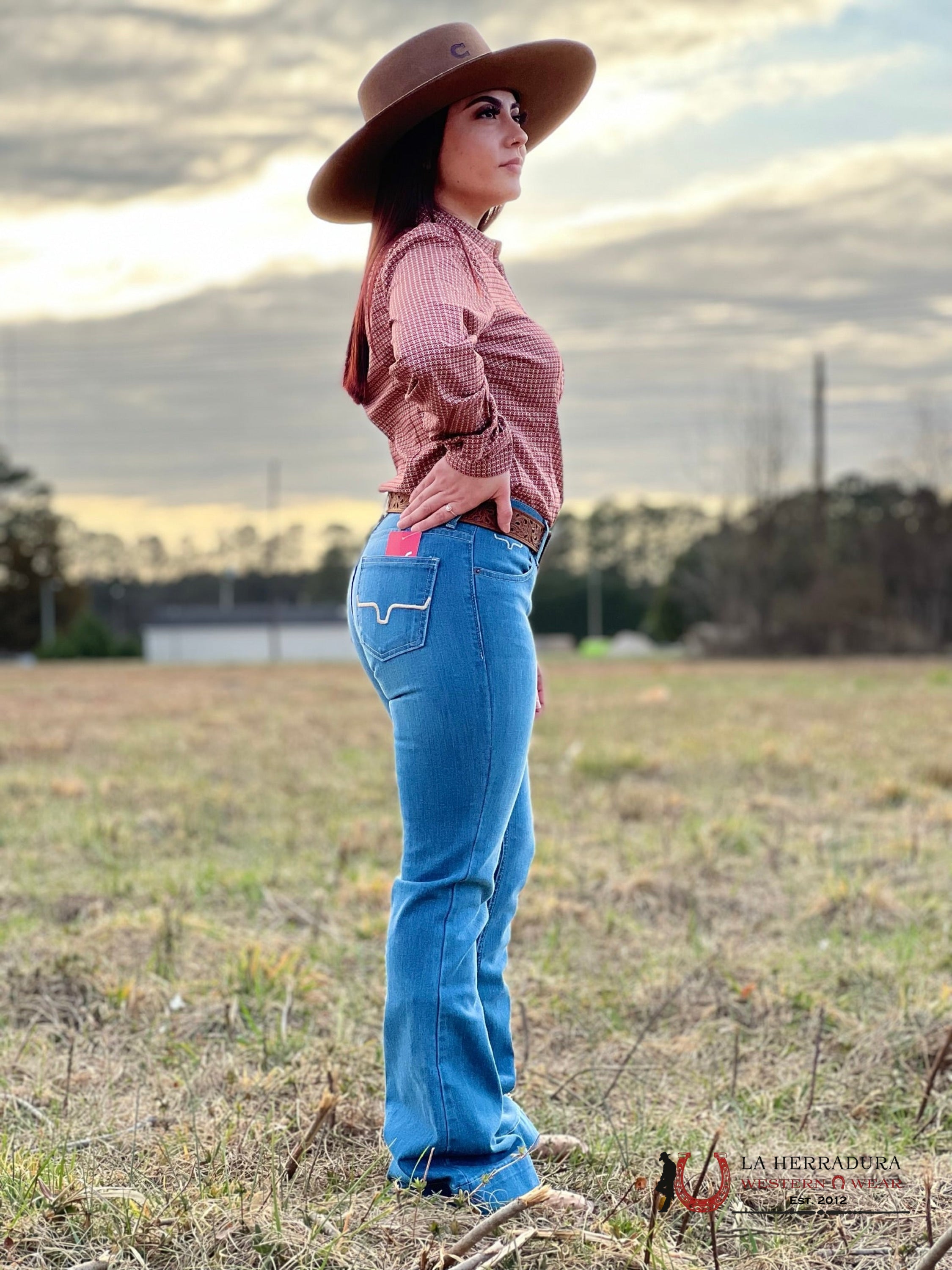 Camisa Para Mujeres Cinch Naranja Estampado Geometricas Ropa