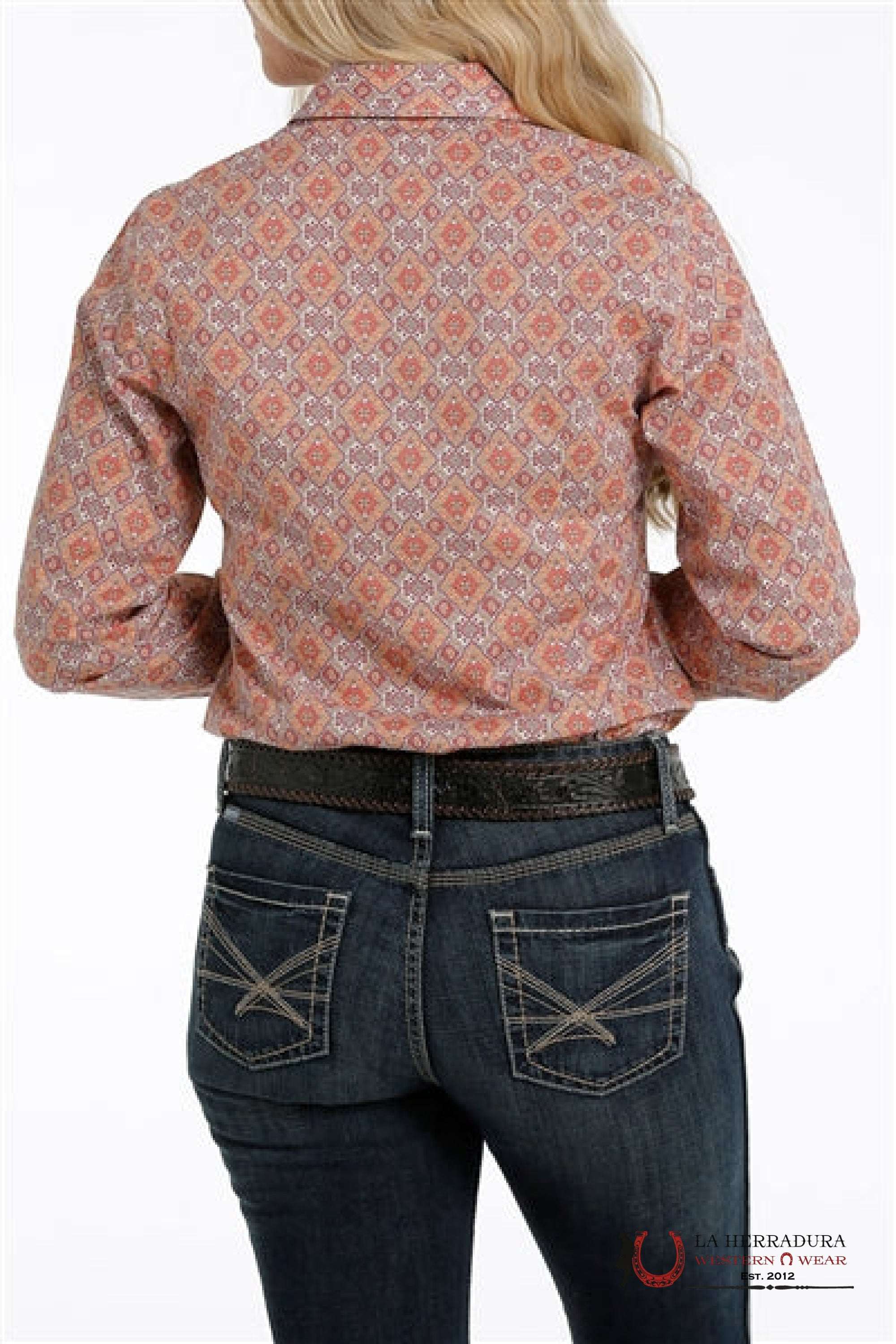 Camisa Para Mujeres Cinch Pink Multi-Coloured Print Shirt Ropa