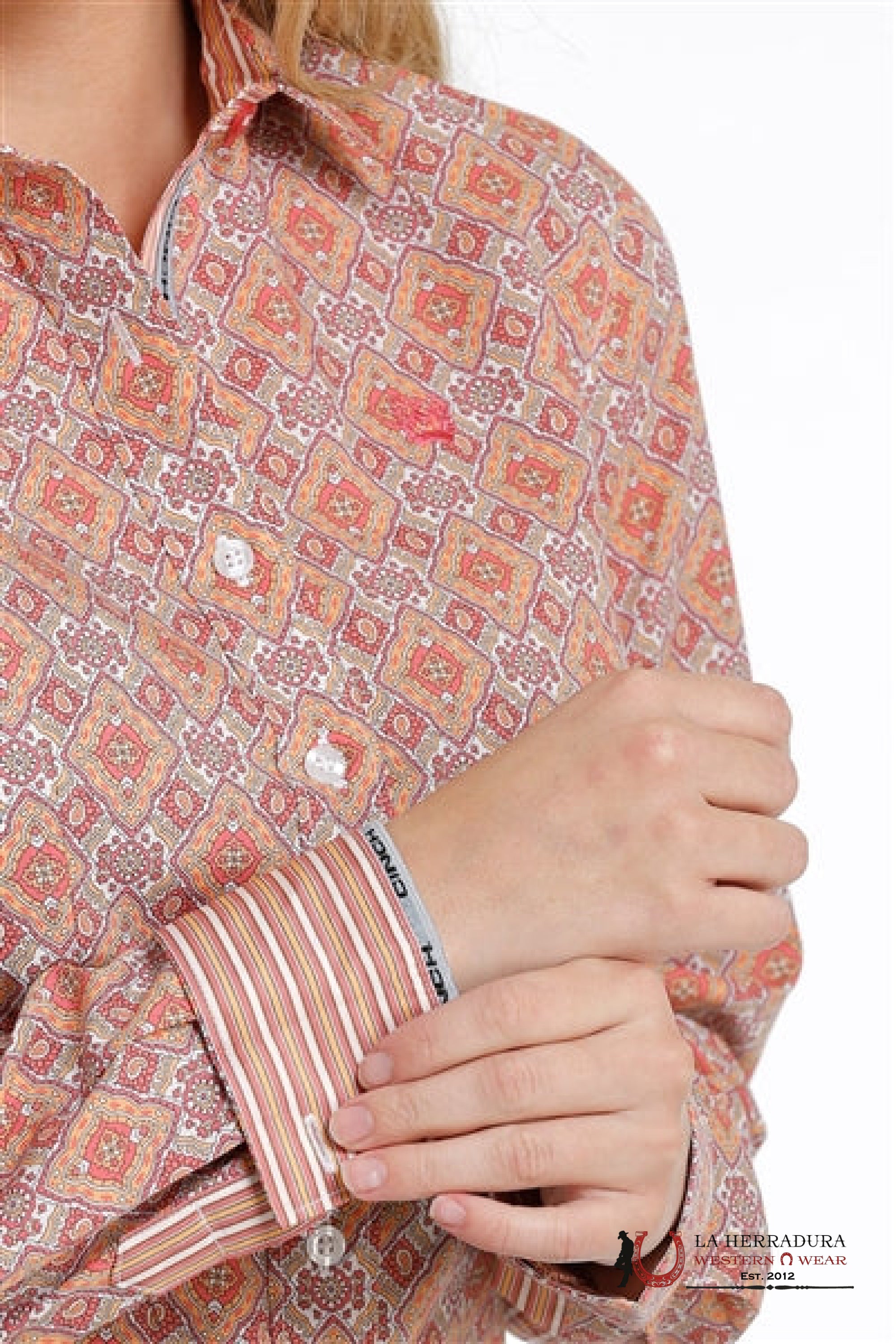 Camisa Para Mujeres Cinch Pink Multi-Coloured Print Shirt Ropa