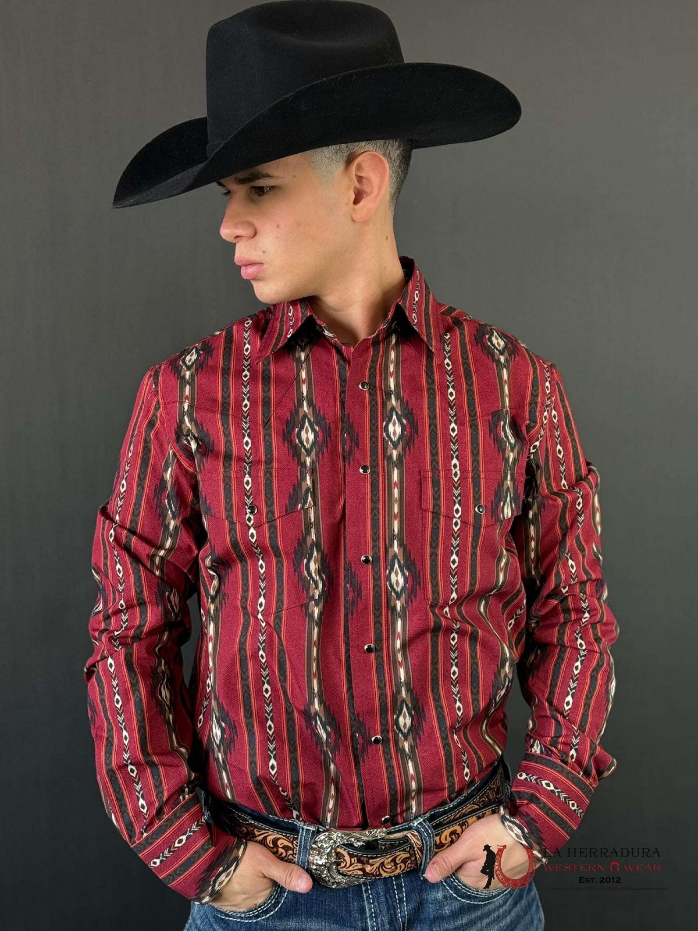 Camisa Wrangler Classic Aztec Red Ropa Hombres
