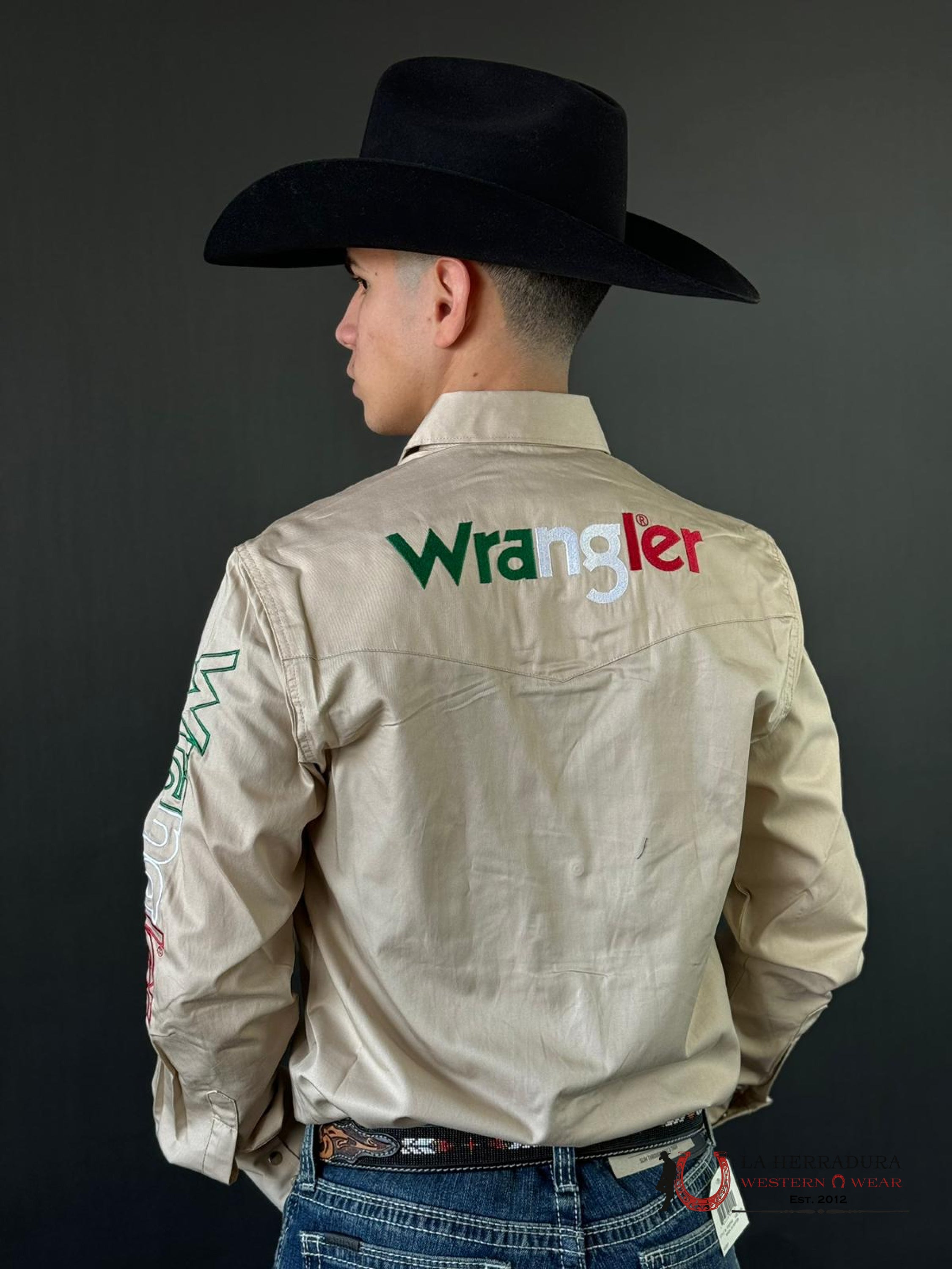 Camisa Wrangler Classic Beige Team Mexico Ropa Hombres