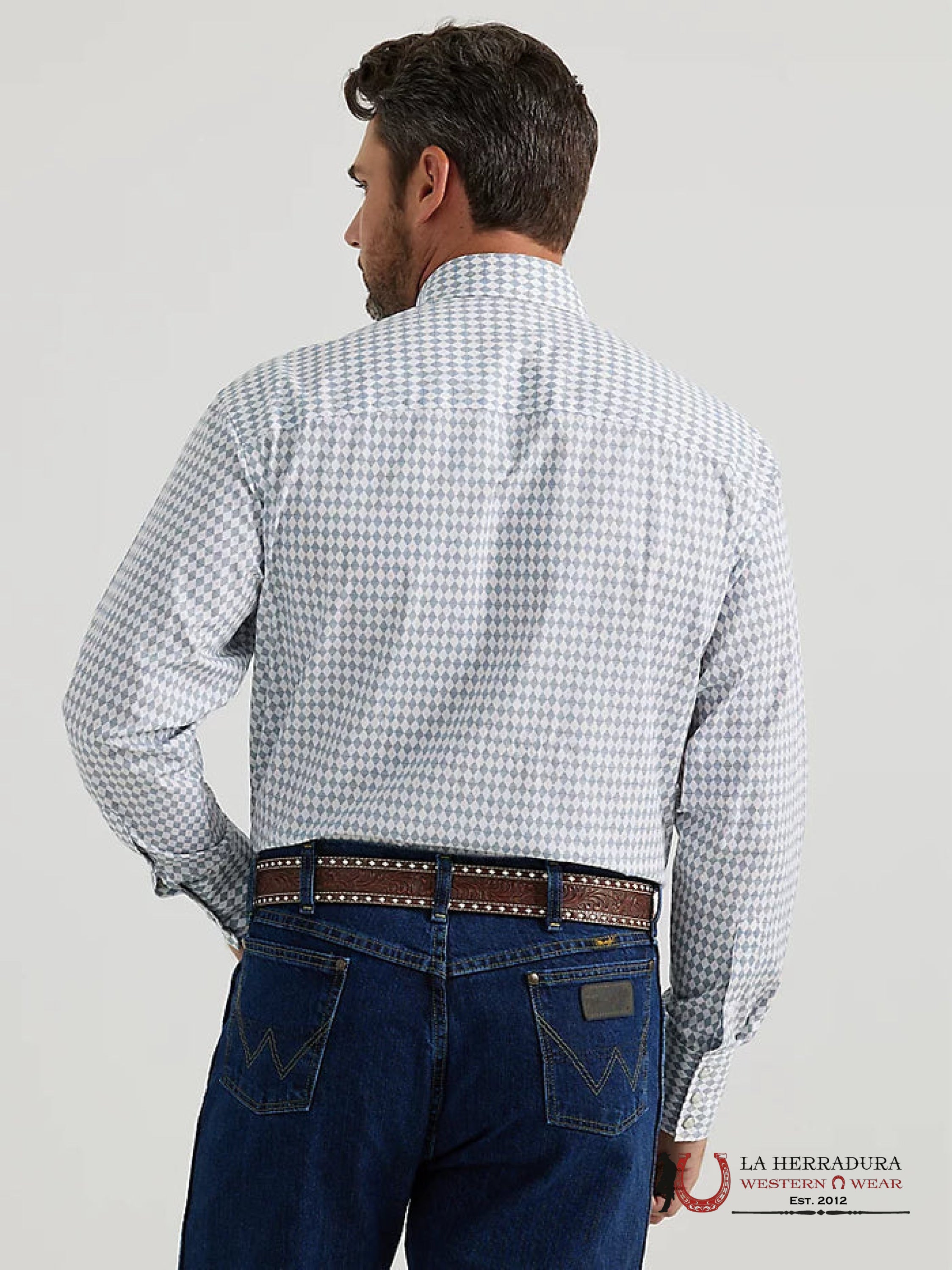 CAMISA WRANGLER DIAMOND BM SOOT GEORGE STRAIT COLLECTION 4892 ROPA HOMBRES