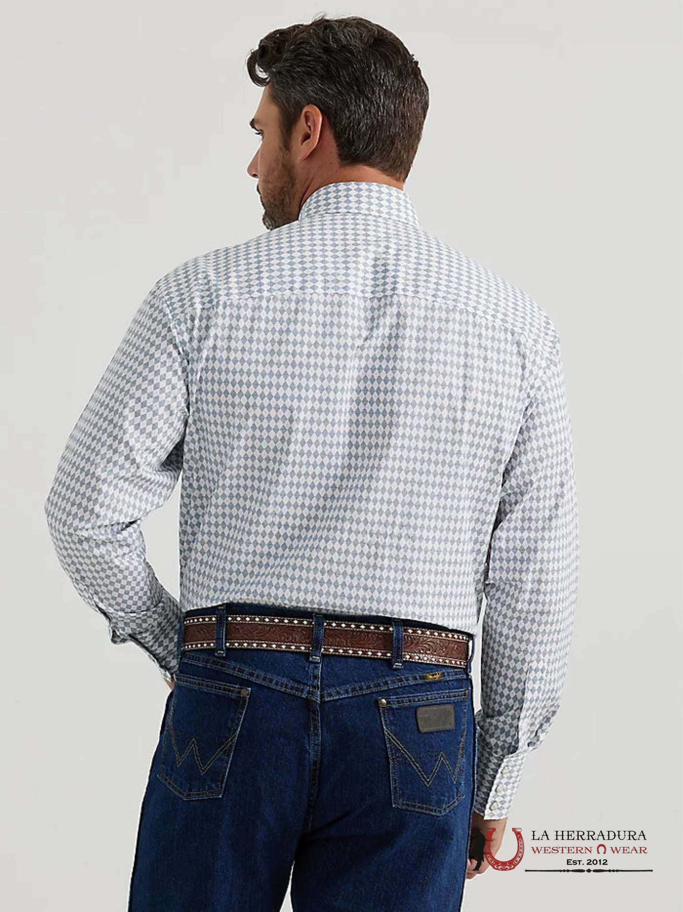 CAMISA WRANGLER DIAMOND BM SOOT GEORGE STRAIT COLLECTION 4892 ROPA HOMBRES
