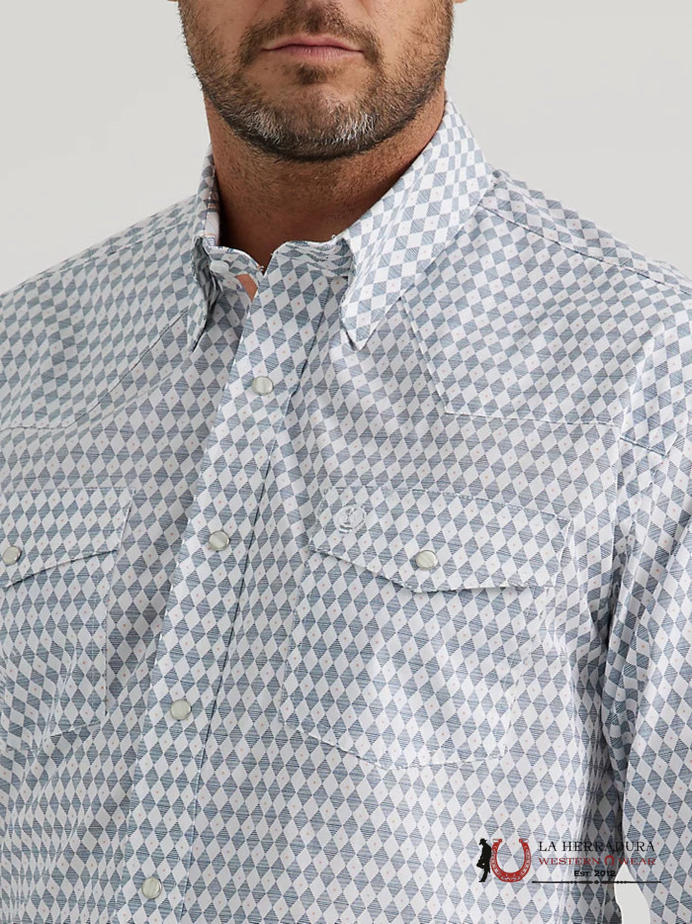 CAMISA WRANGLER DIAMOND BM SOOT GEORGE STRAIT COLLECTION 4892 ROPA HOMBRES