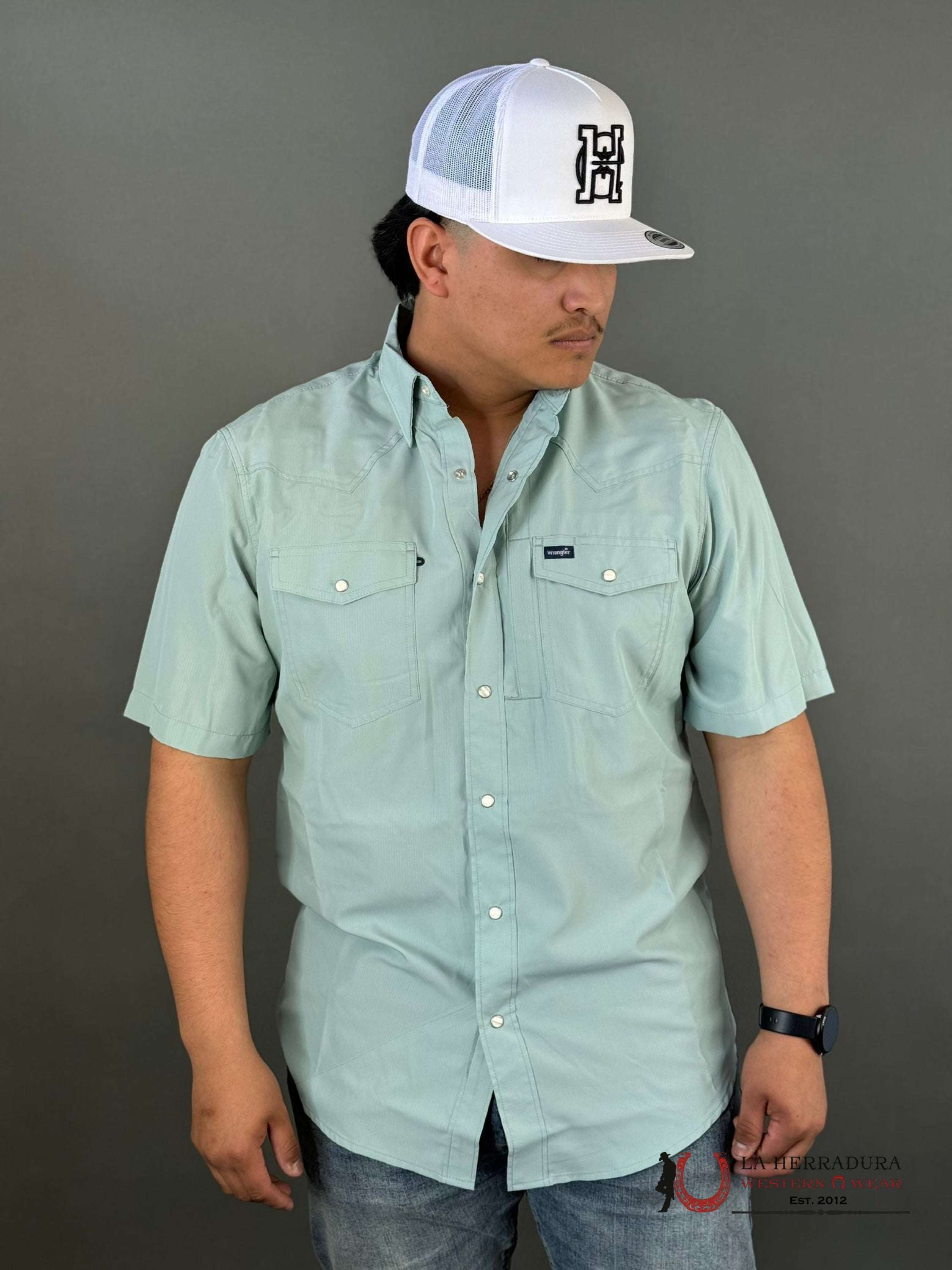 Camisa Wrangler Hydrangea Short Sleeve Ropa Hombres
