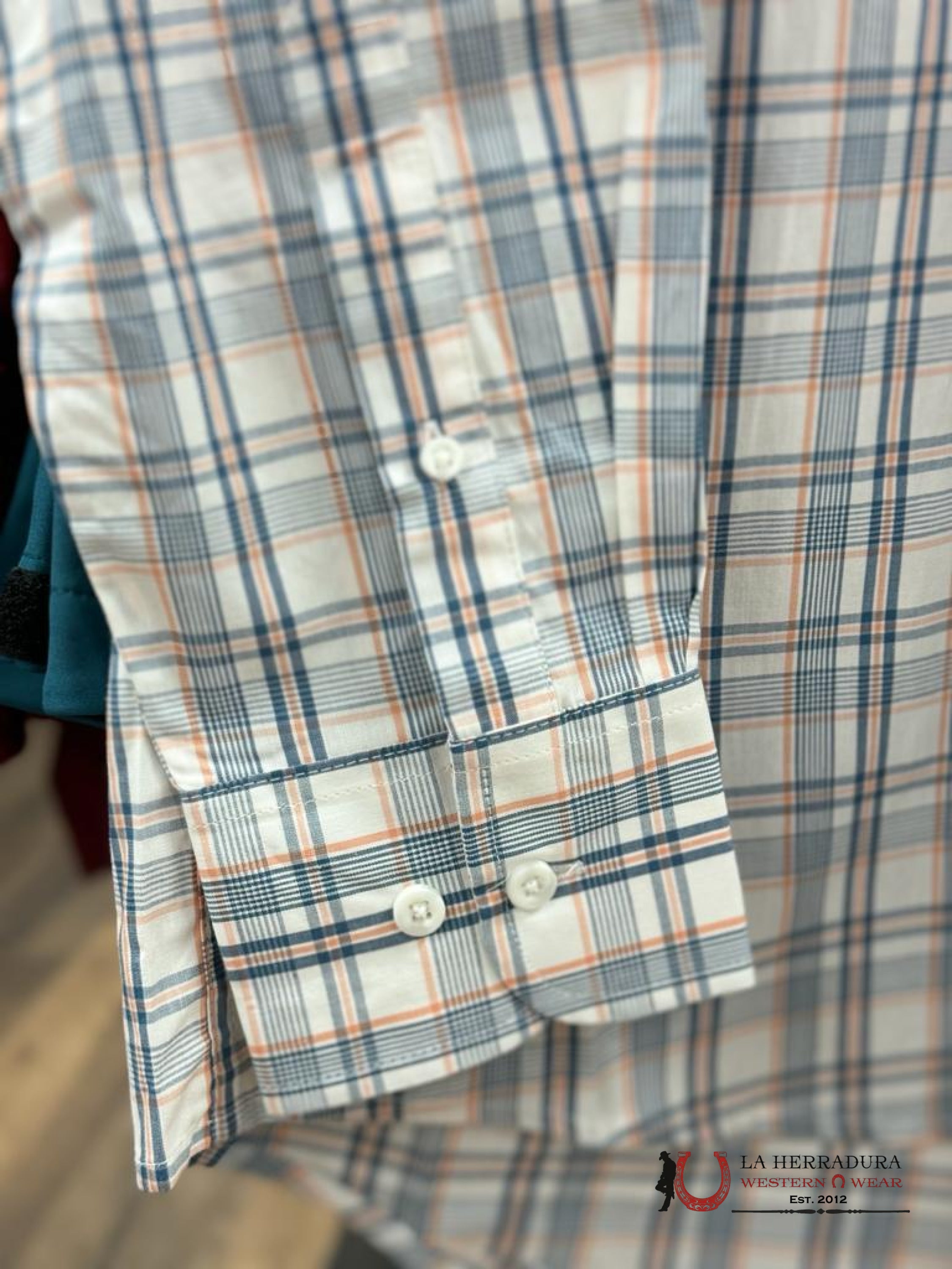 Camisa Wrangler Navy Plaid George Strait Collection Ropa Hombres