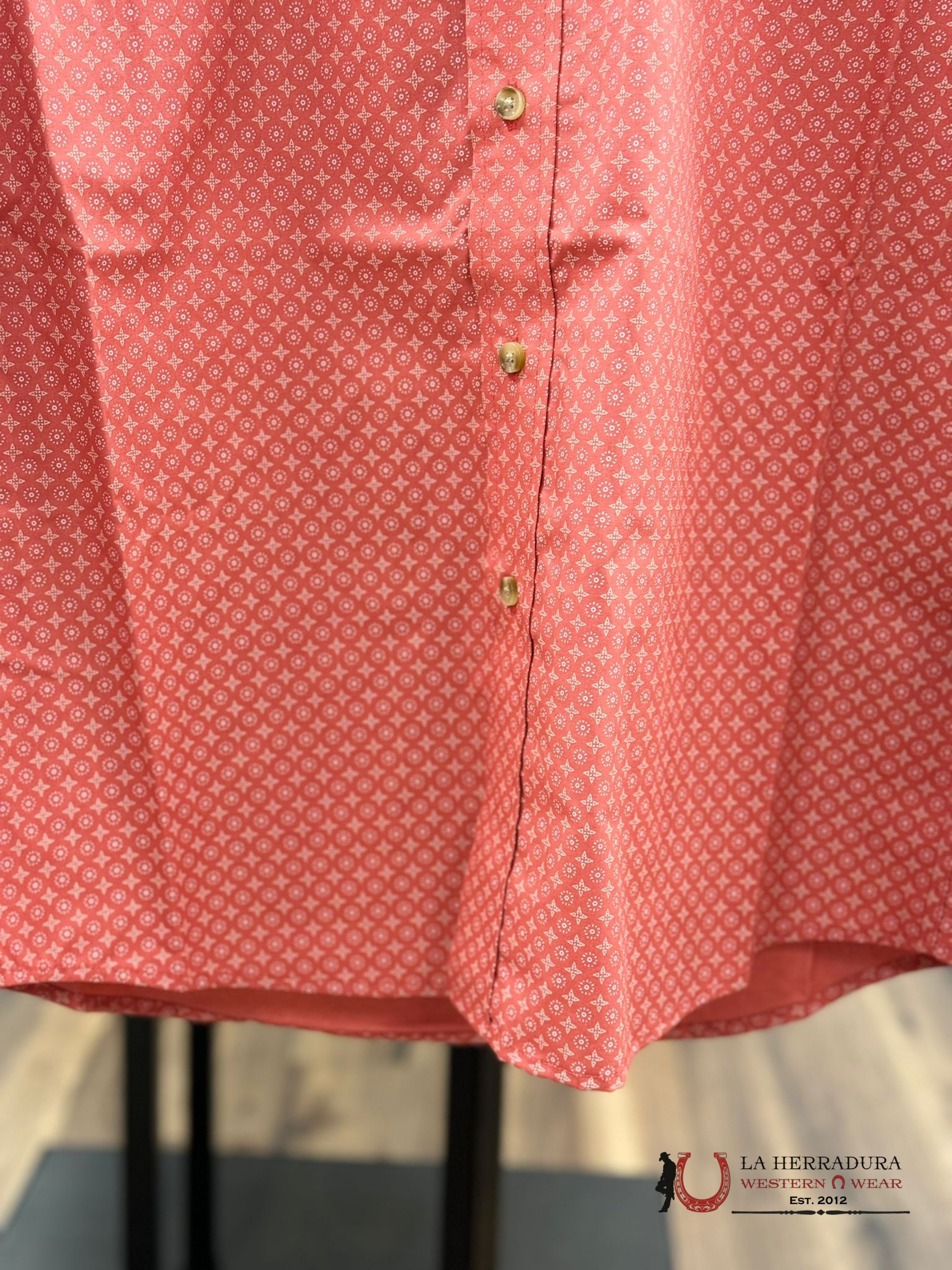 Camisa Wrangler Starfish Orange Patterned Long Sleeve Ropa Hombres