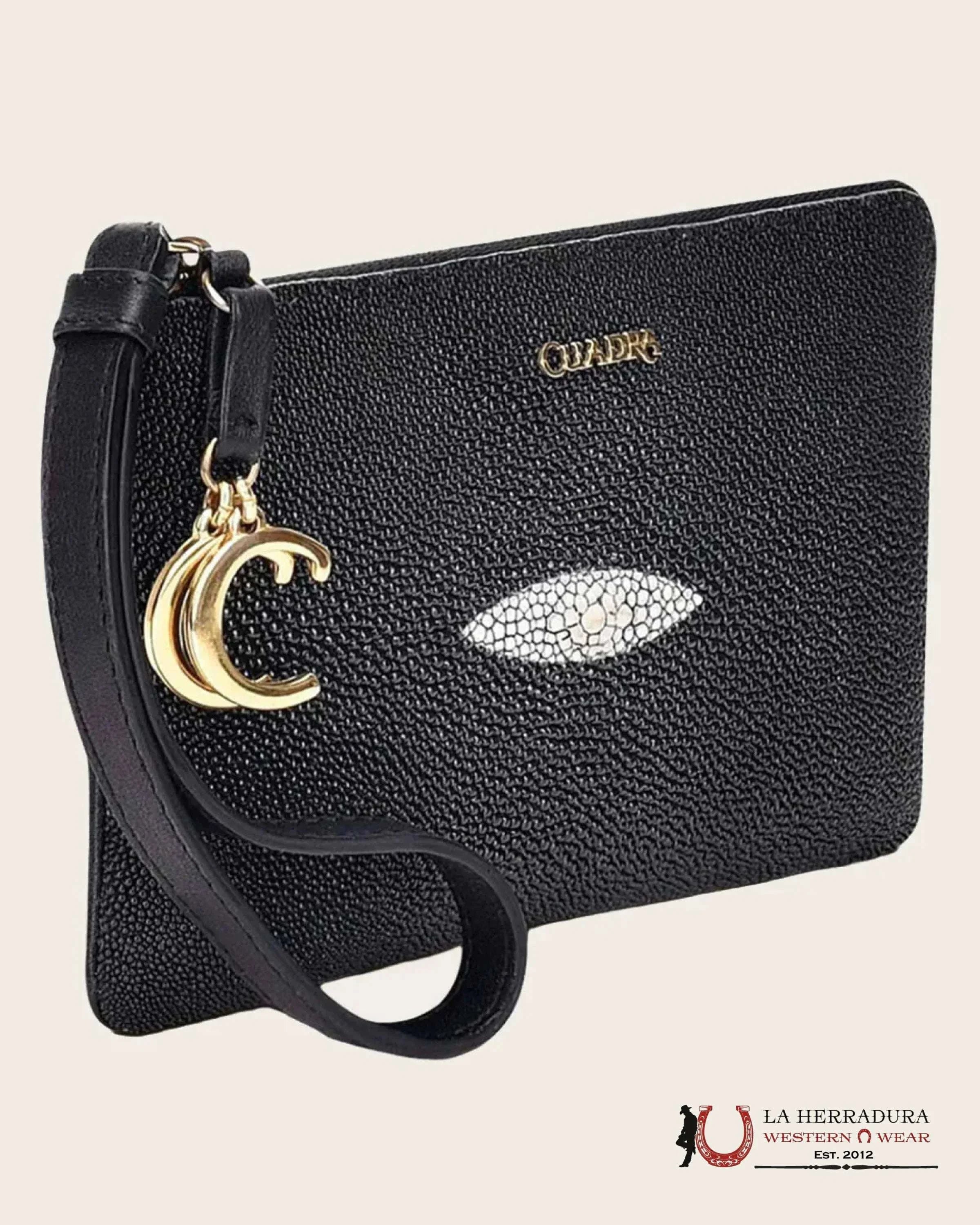 Cartera Cuadra Dama Mantarraya Negr Ld Ropa Mujeres