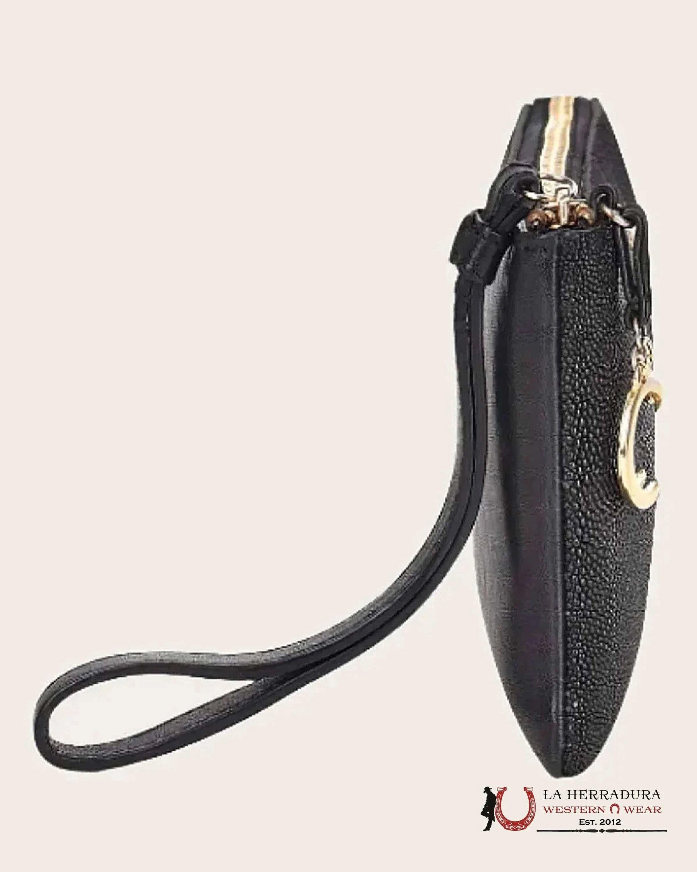 Cartera Cuadra Dama Mantarraya Negr Ld Ropa Mujeres