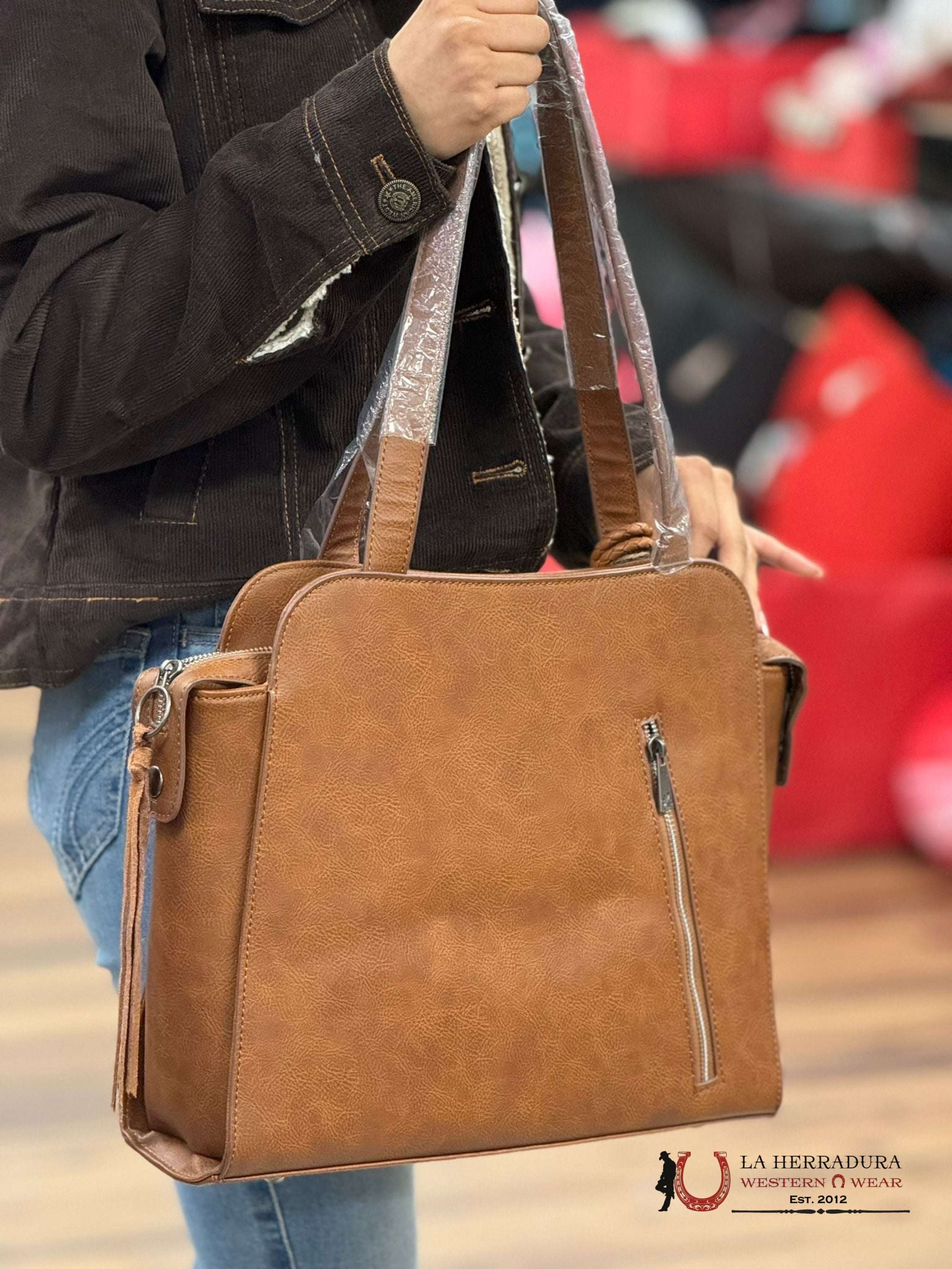 Catchfly Studio Leather Over The Shoulder Bag Cowhide Black & White