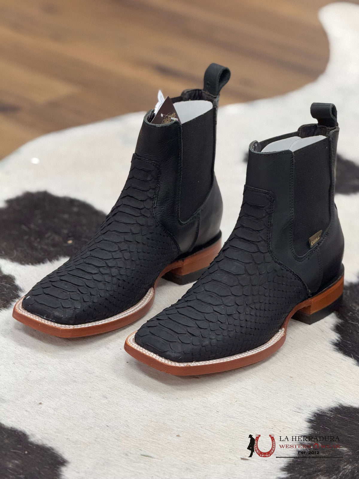 CAVAL EXOTIC BLACK PYTHON SHORT BOOT