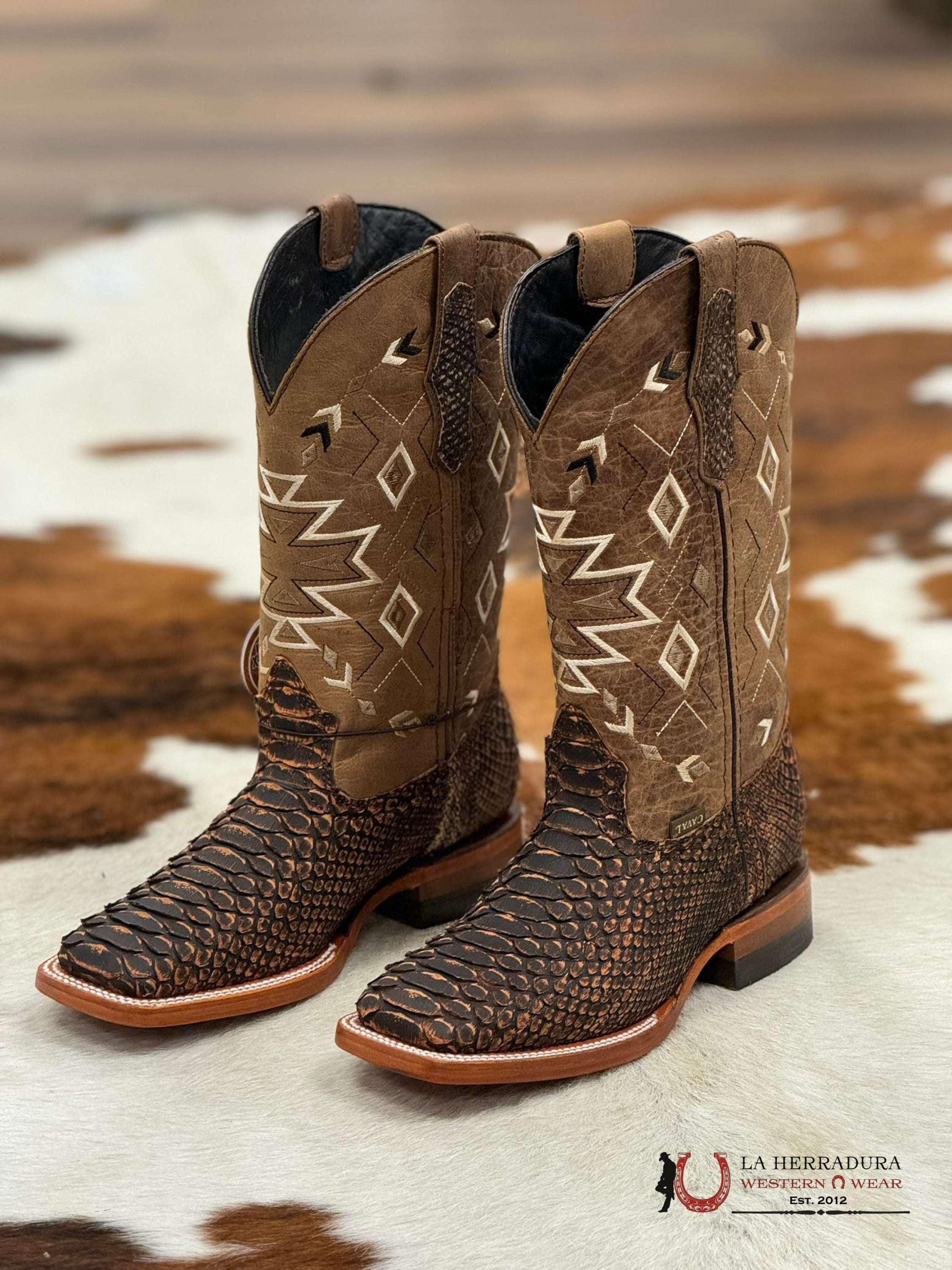 Caval Python Nobuck Cognac Boots Botas Hombres