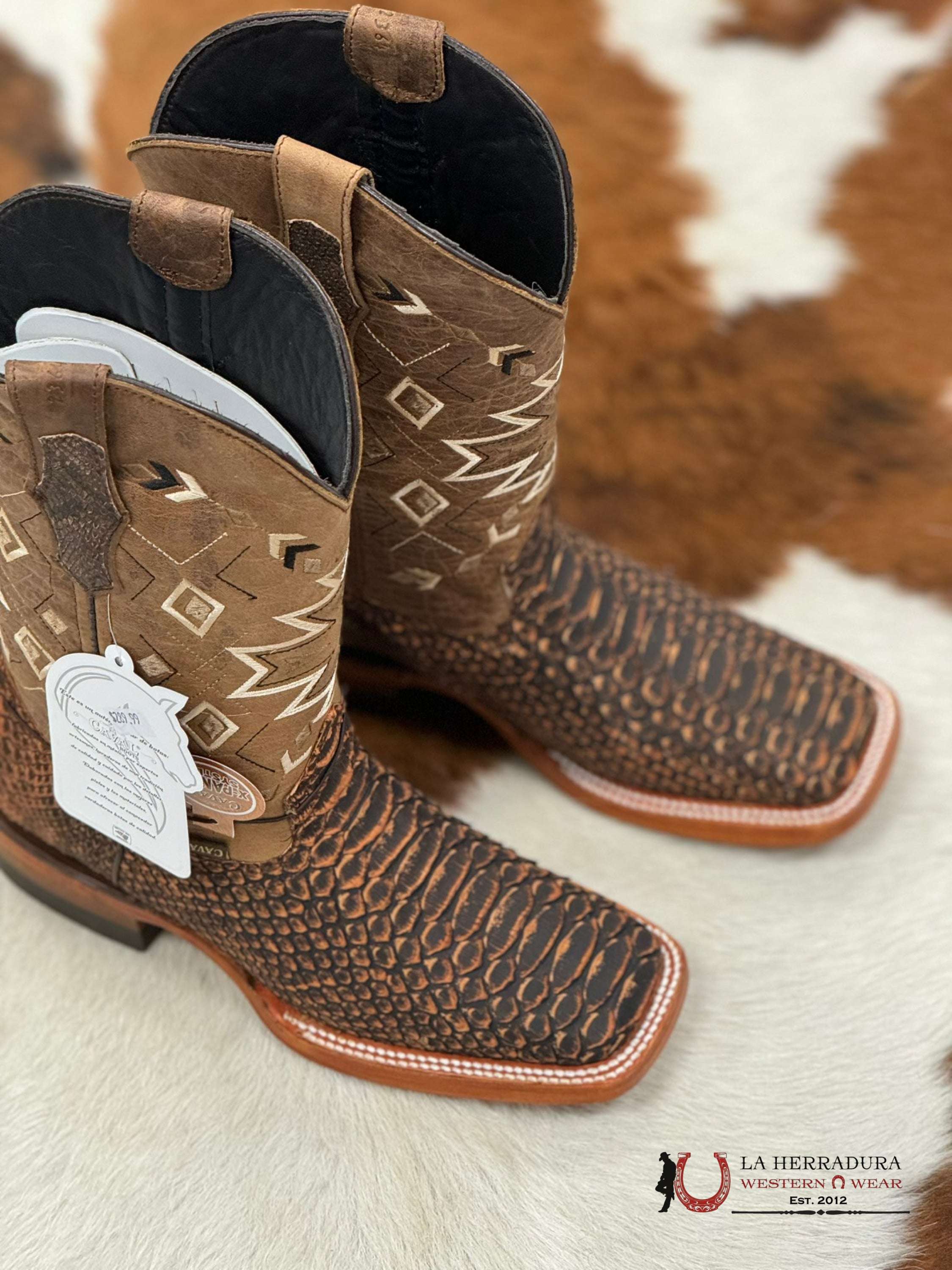 Caval Python Nobuck Cognac Boots Botas Hombres