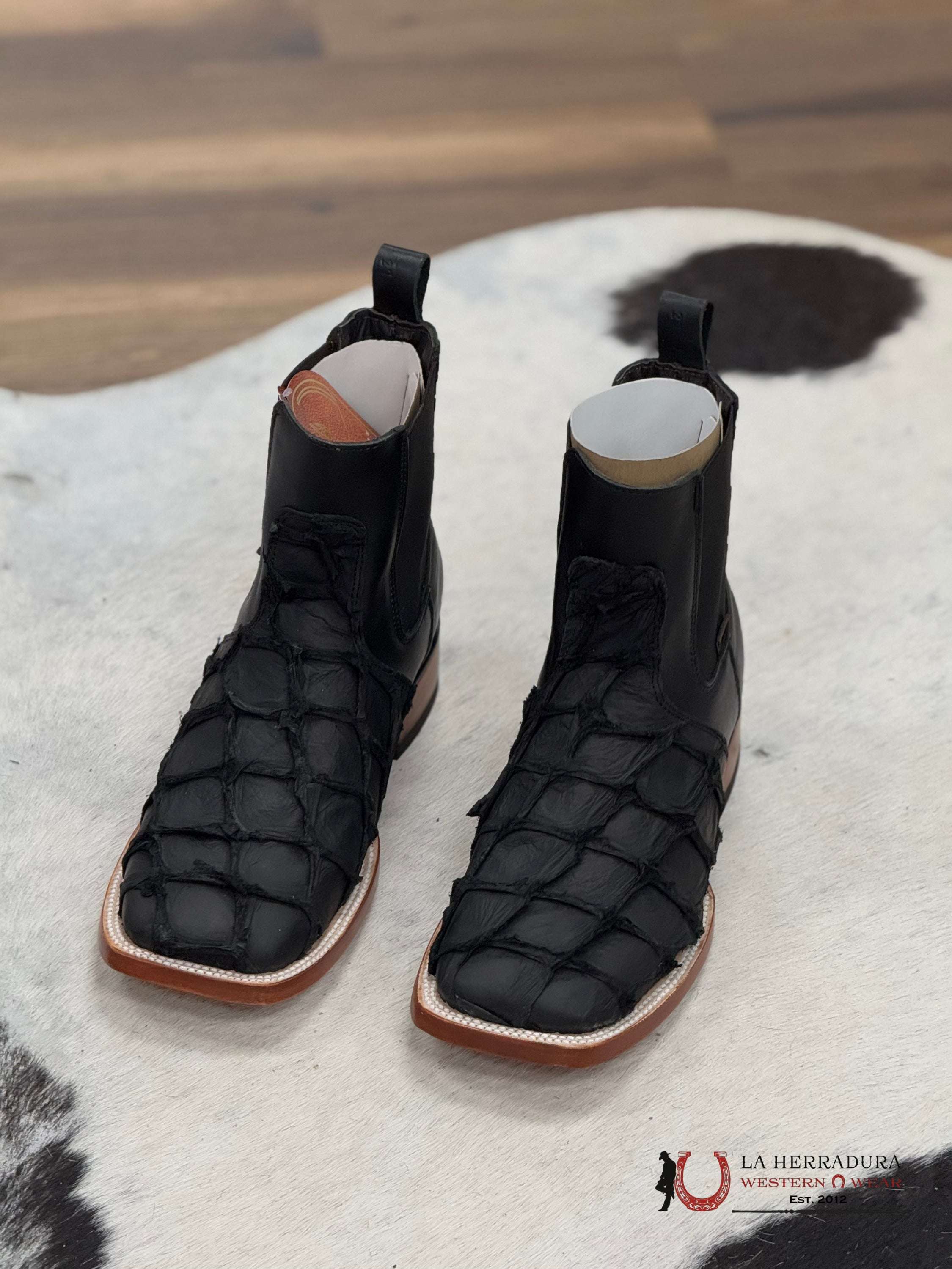 Exotic Fish Short Boots Black Botín Pescado Botas Hombres