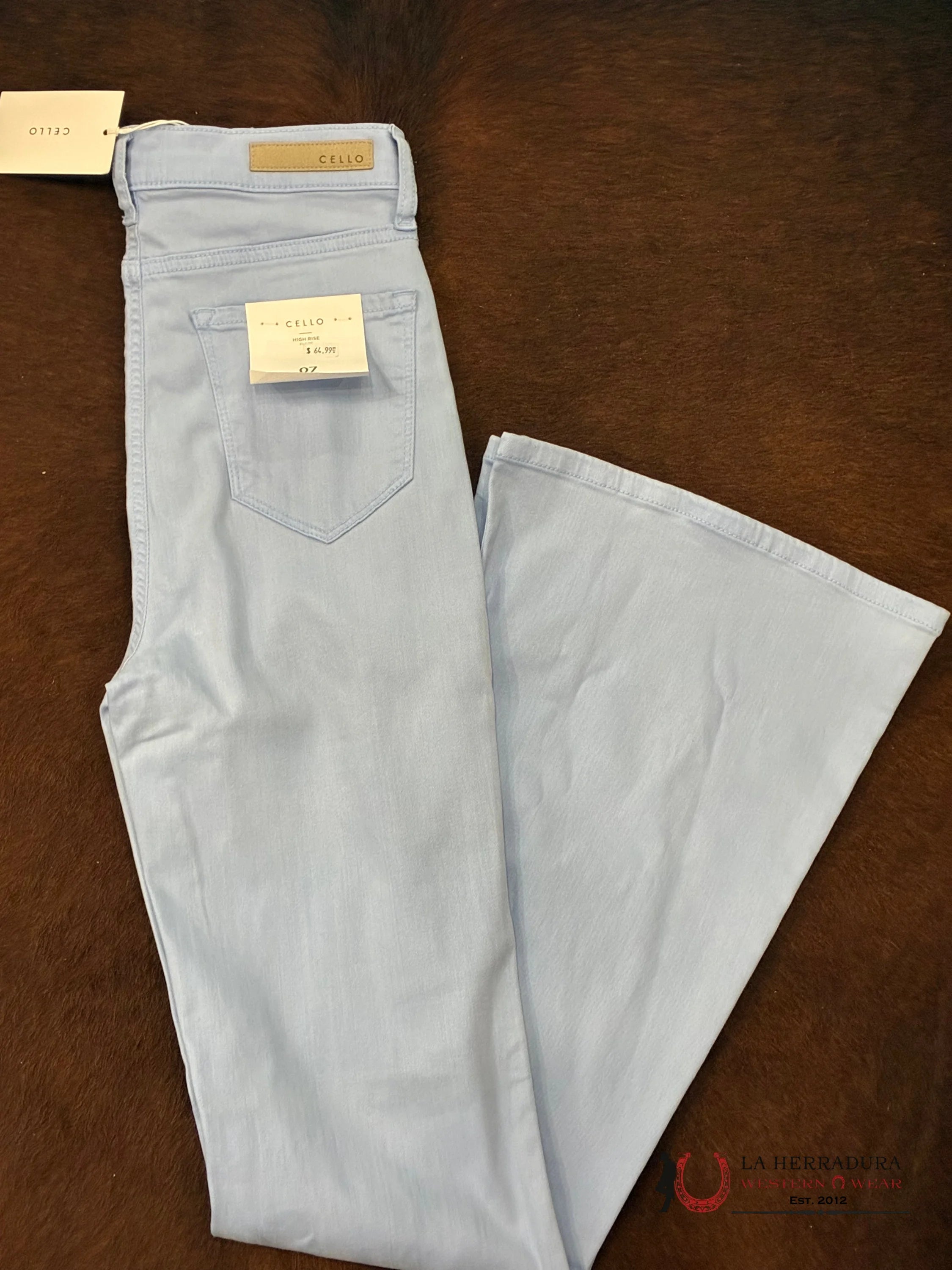 CELLO BLUE HIGH RISE FLARE JEAN ROCK&ROLL JEANS WOMEN