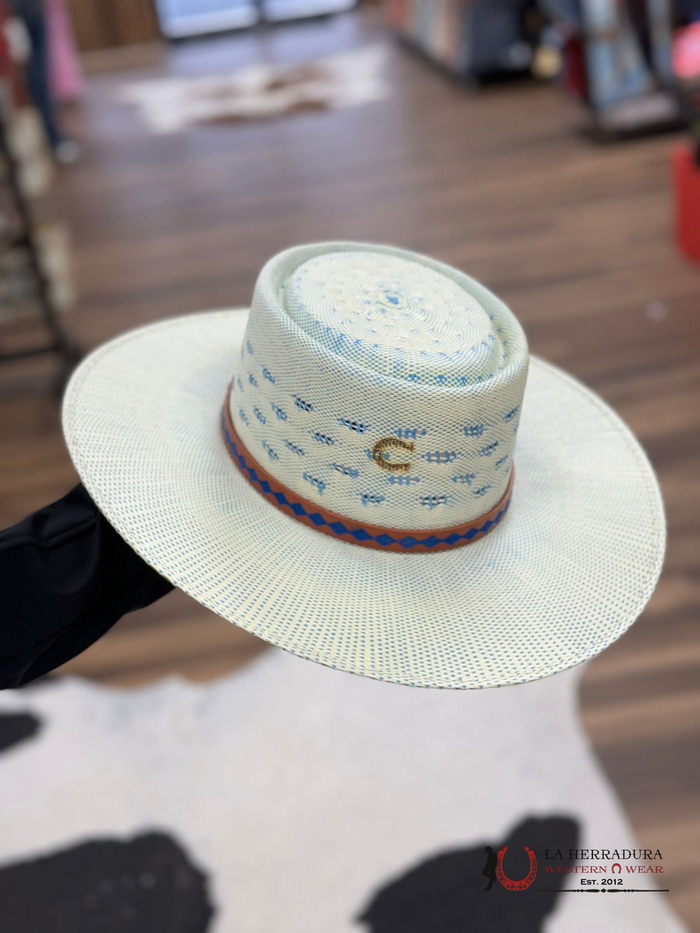Charlie 1 Horse Straw Hat Blue Roan Texanas Mujeres