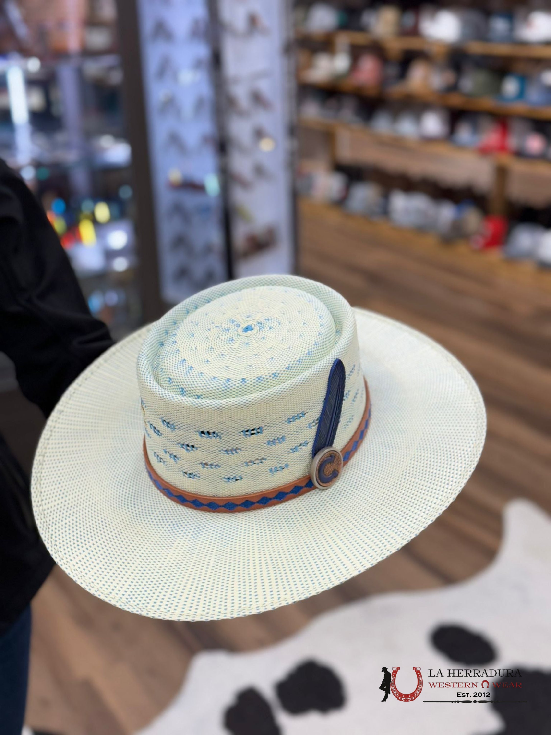 Charlie 1 Horse Straw Hat Blue Roan Texanas Mujeres
