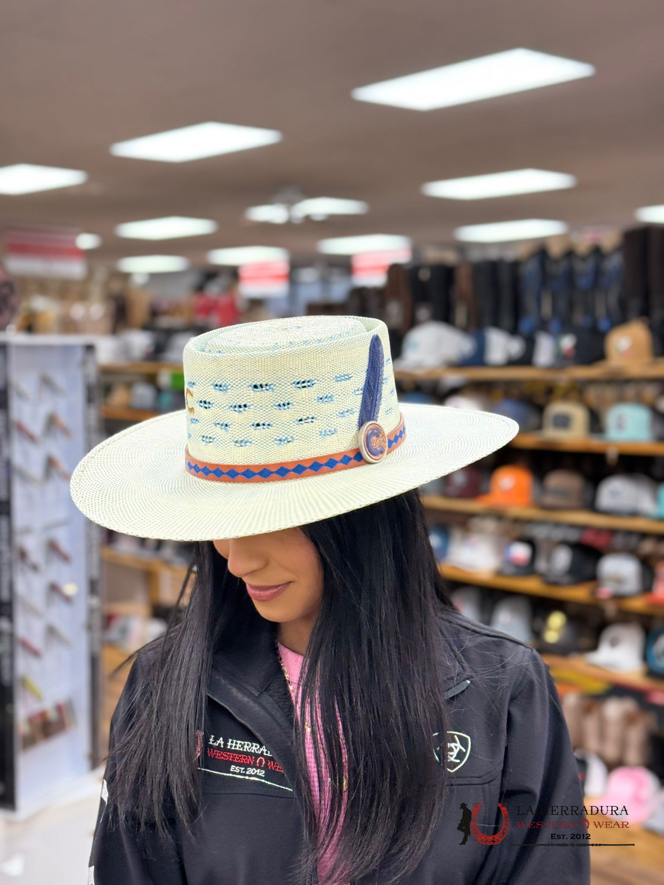 Charlie 1 Horse Straw Hat Blue Roan Texanas Mujeres