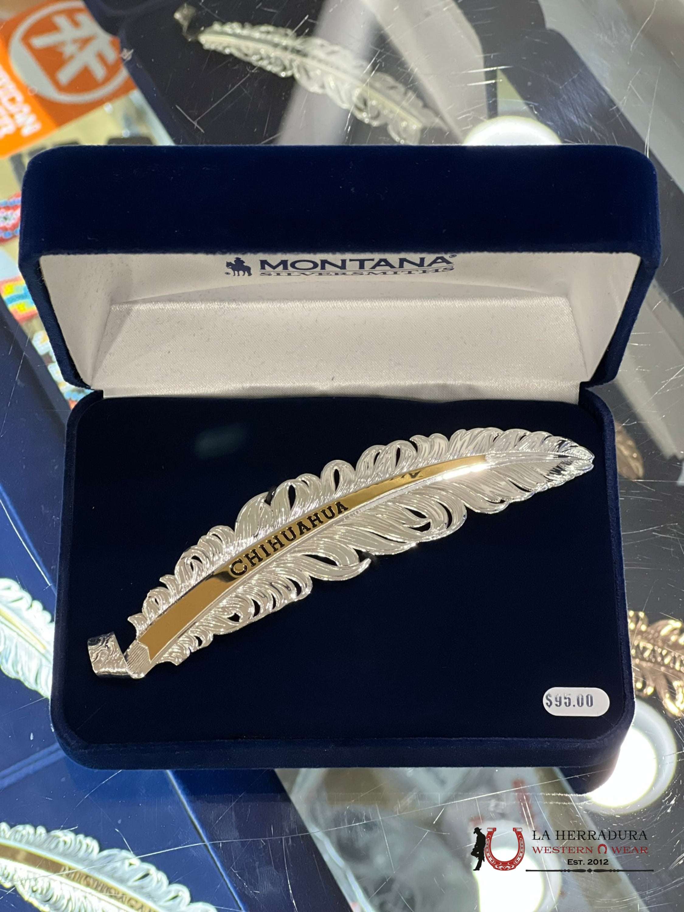 Montana Hat Feather Plata Chihuahua Accesorios