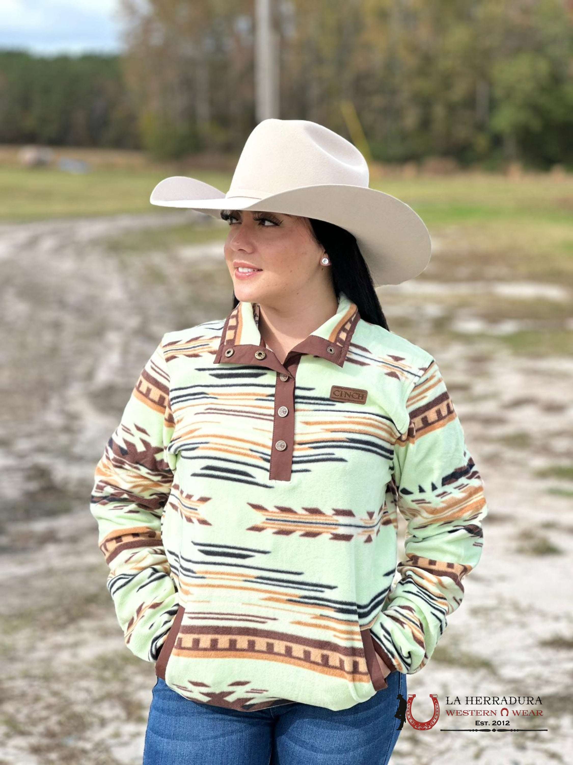 Cinch Women’s Lime With Cinnamon And Coffee Aztec Pulloveri Ropa Mujeres