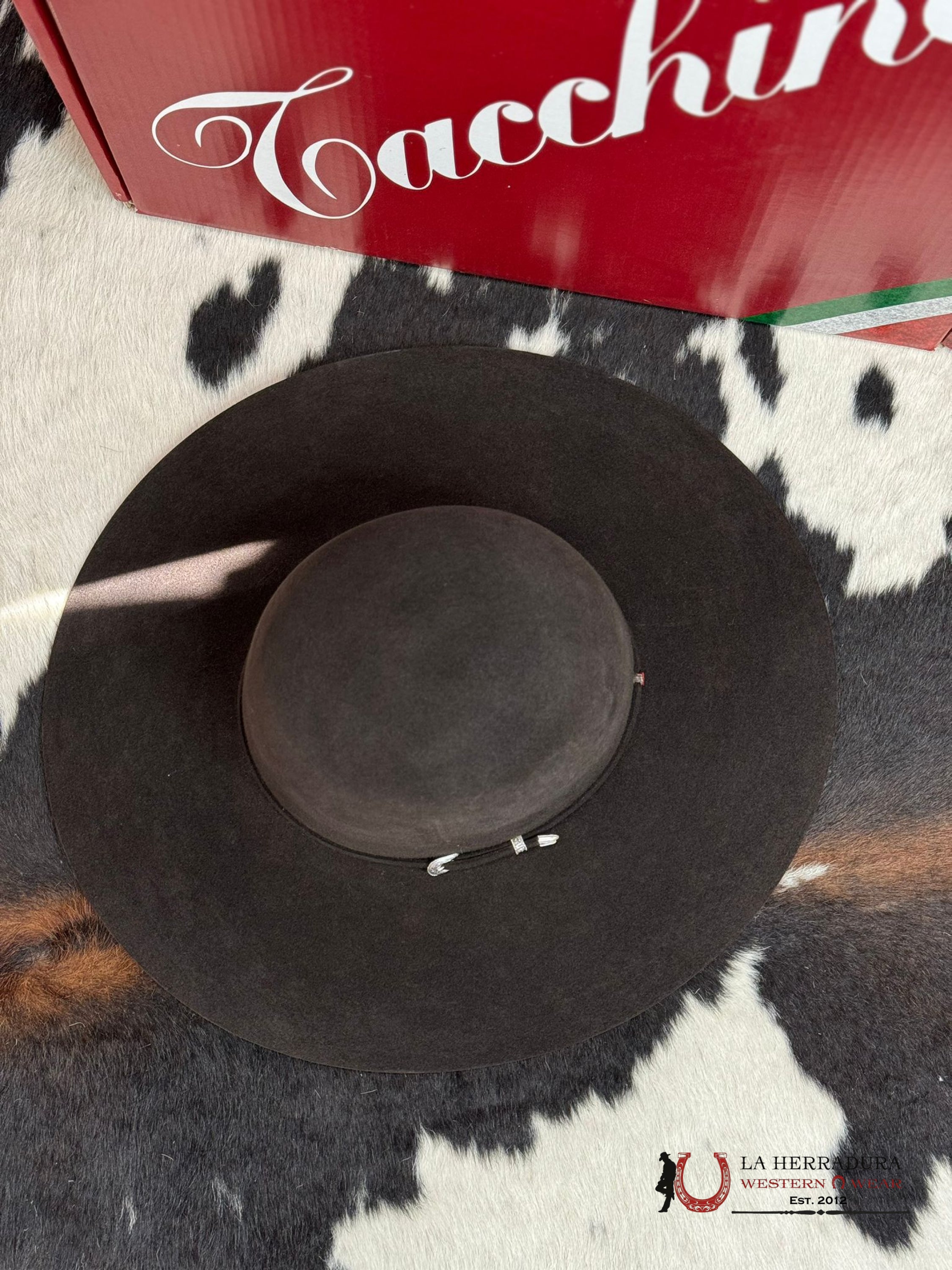 Mens Tacchino Open Crown Felt Hat Brown 10X Tejana