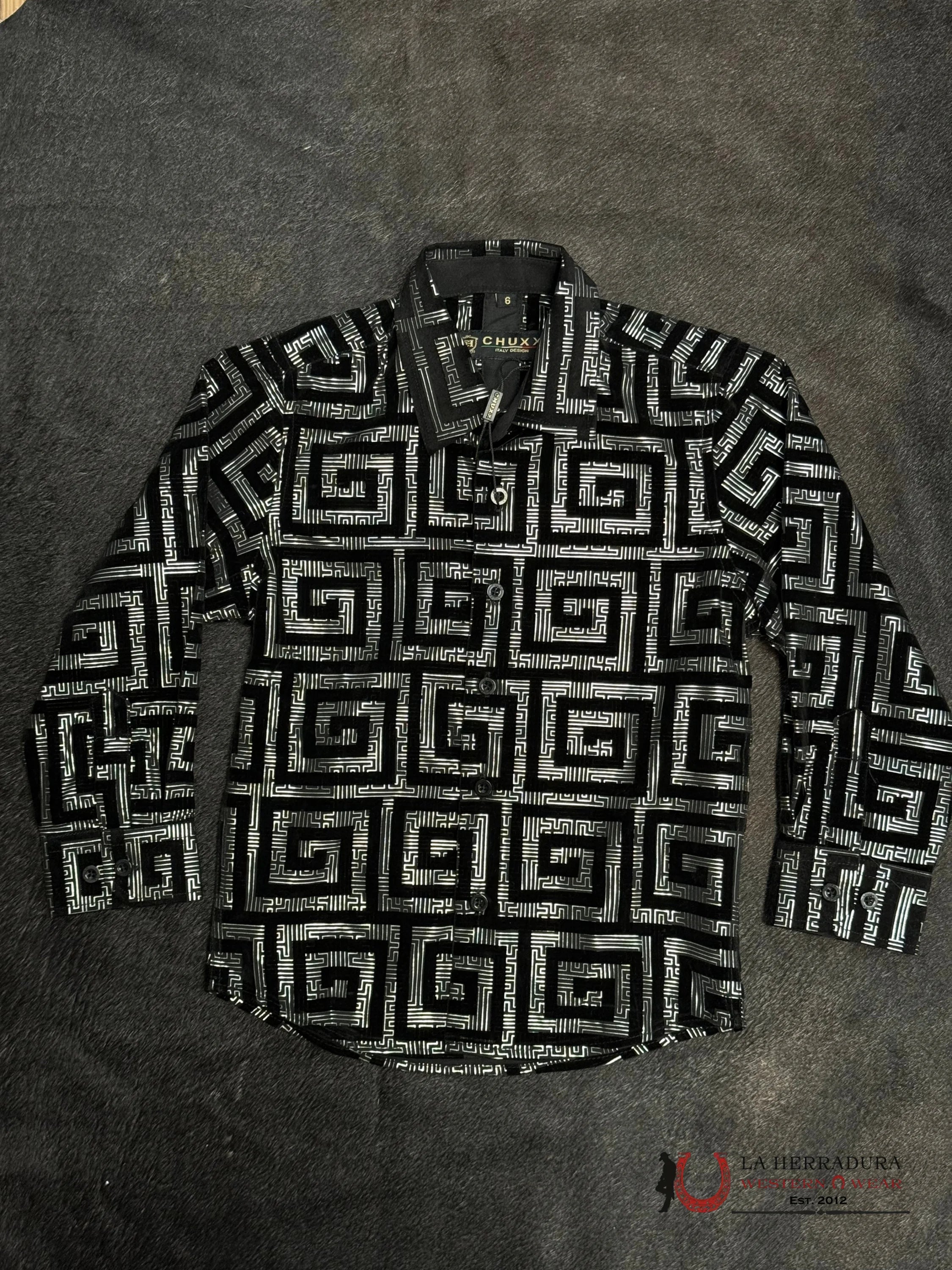 CHUXX ITALY DESIGN KIDS SHIRT BLACK LCS118 NIÑOS