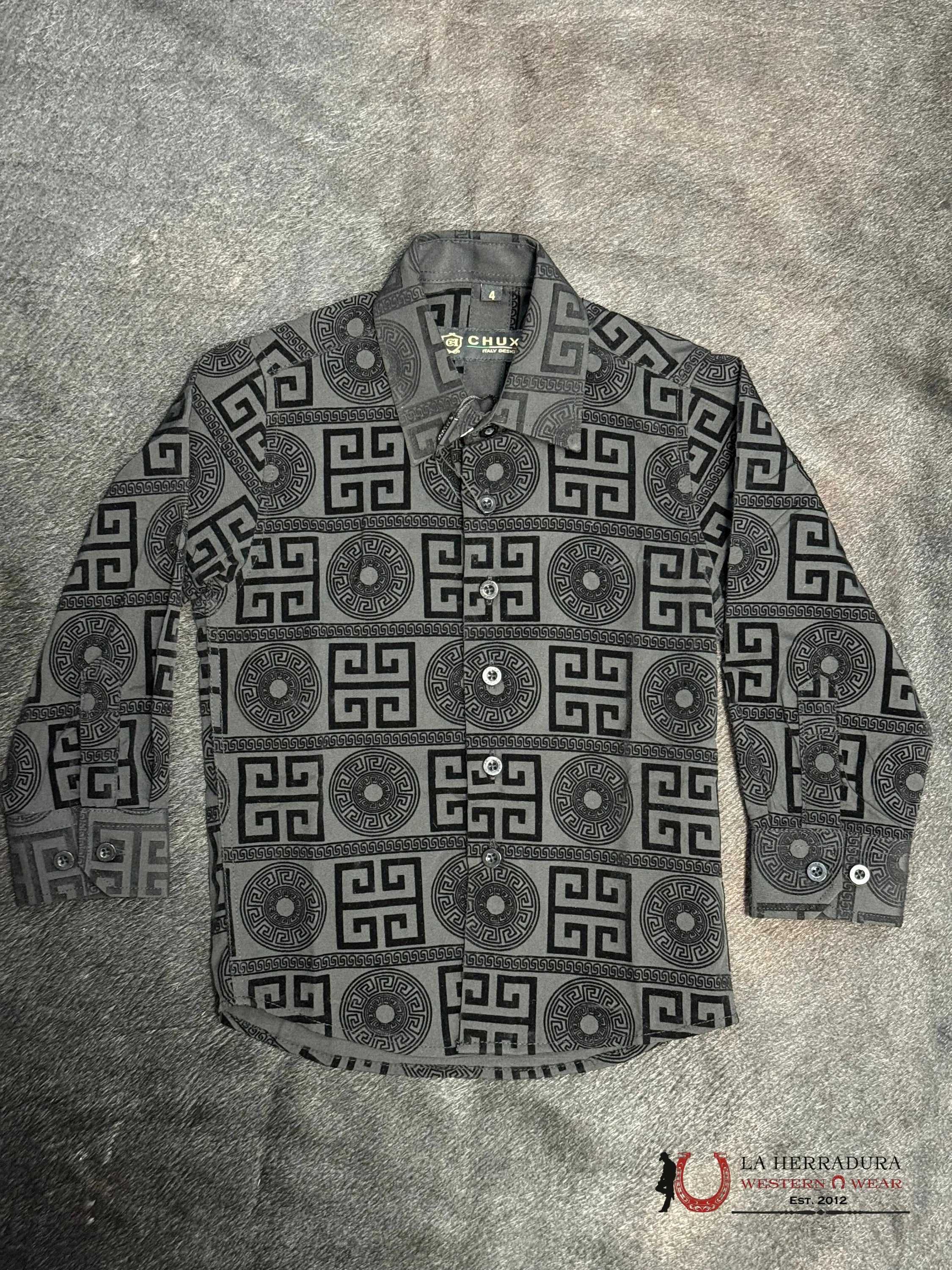 CHUXX ITALY DESIGN KIDS SHIRT BLACK LCS120 NIÑOS