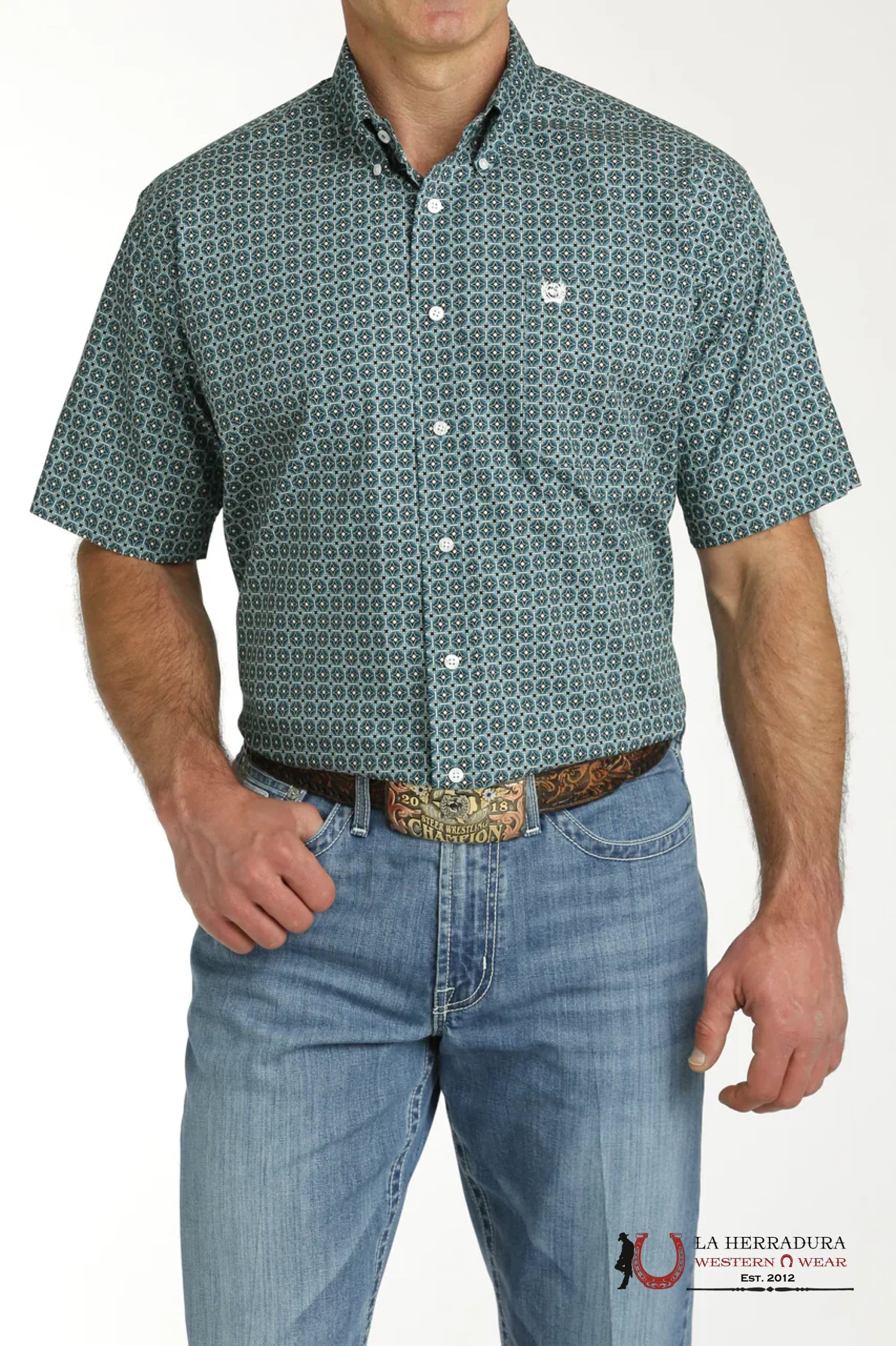 CINCH ARENAFLEX GEO PRINT - MENS SHORT SLEEVE SHIRT - MTW1111464 ROPA HOMBRES