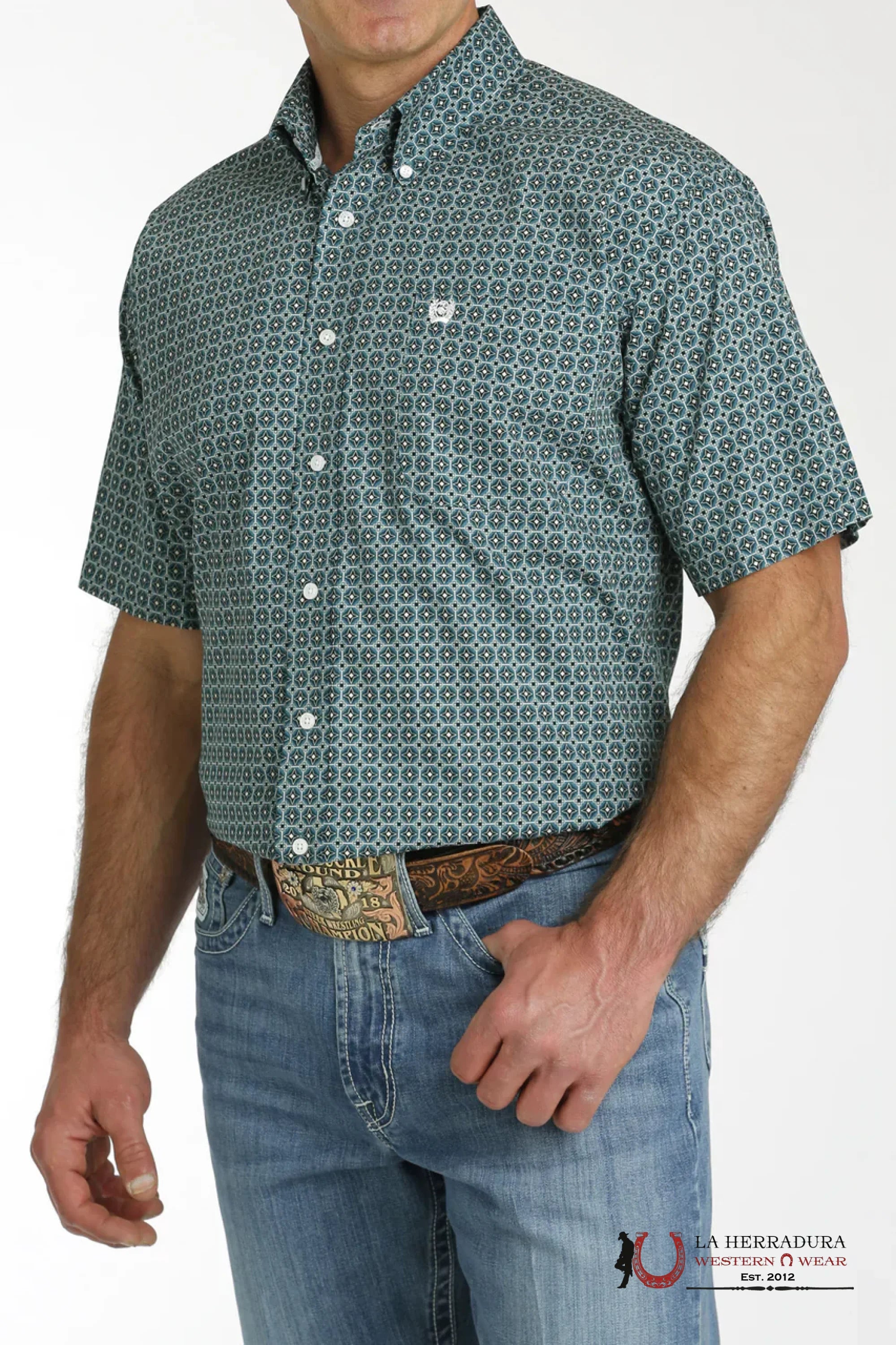 CINCH ARENAFLEX GEO PRINT - MENS SHORT SLEEVE SHIRT - MTW1111464 ROPA HOMBRES